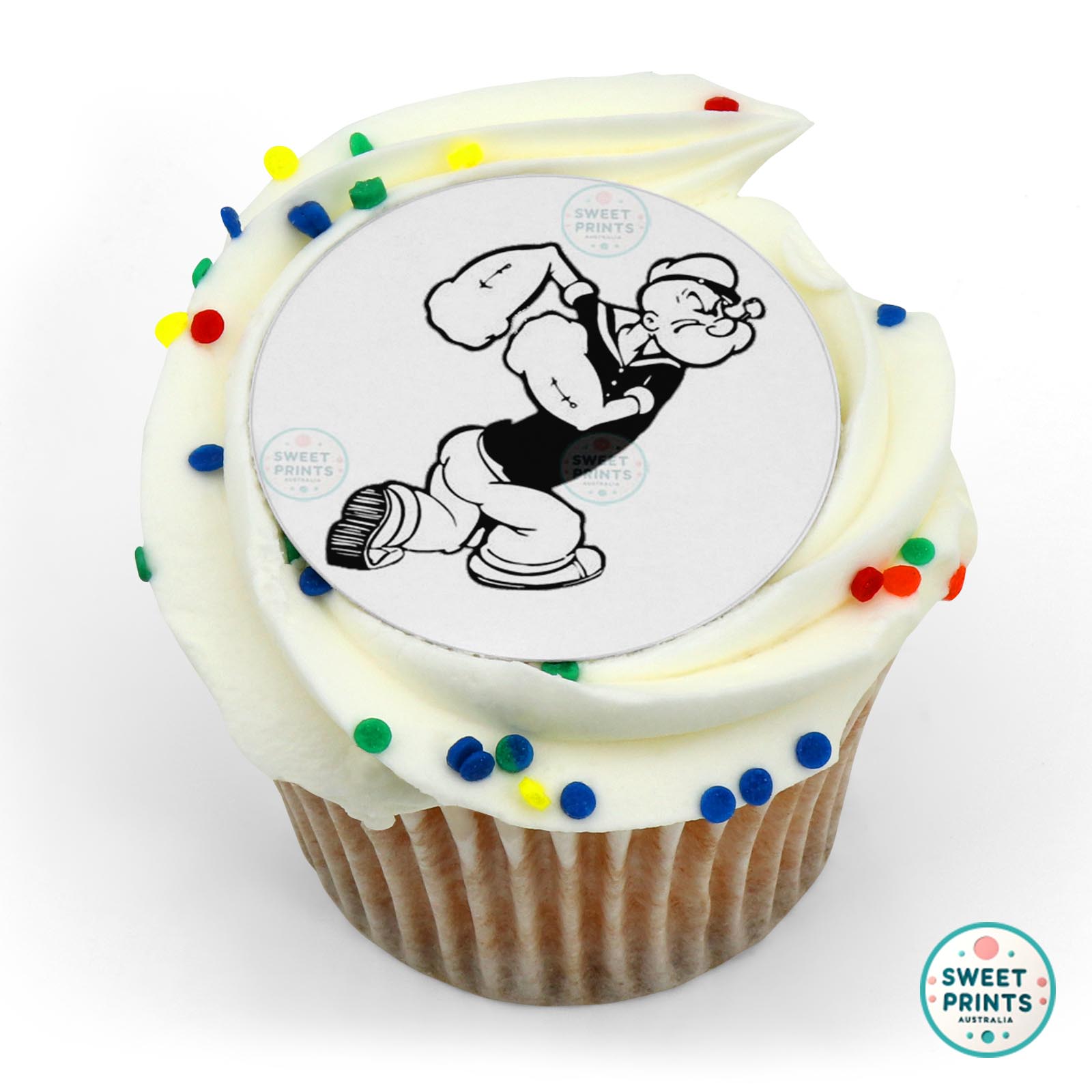 Popeye Black And White edible cake topper