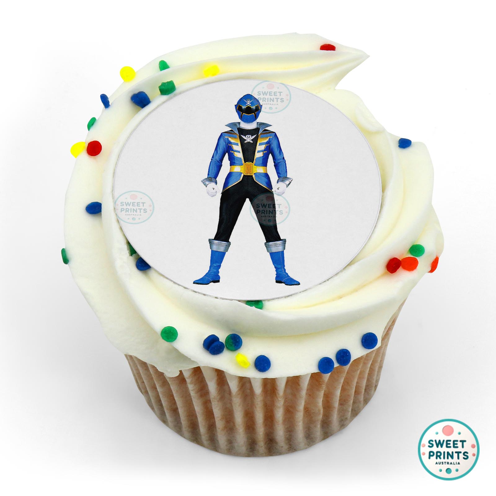 Power Rangers Megaforce Blue edible cake topper