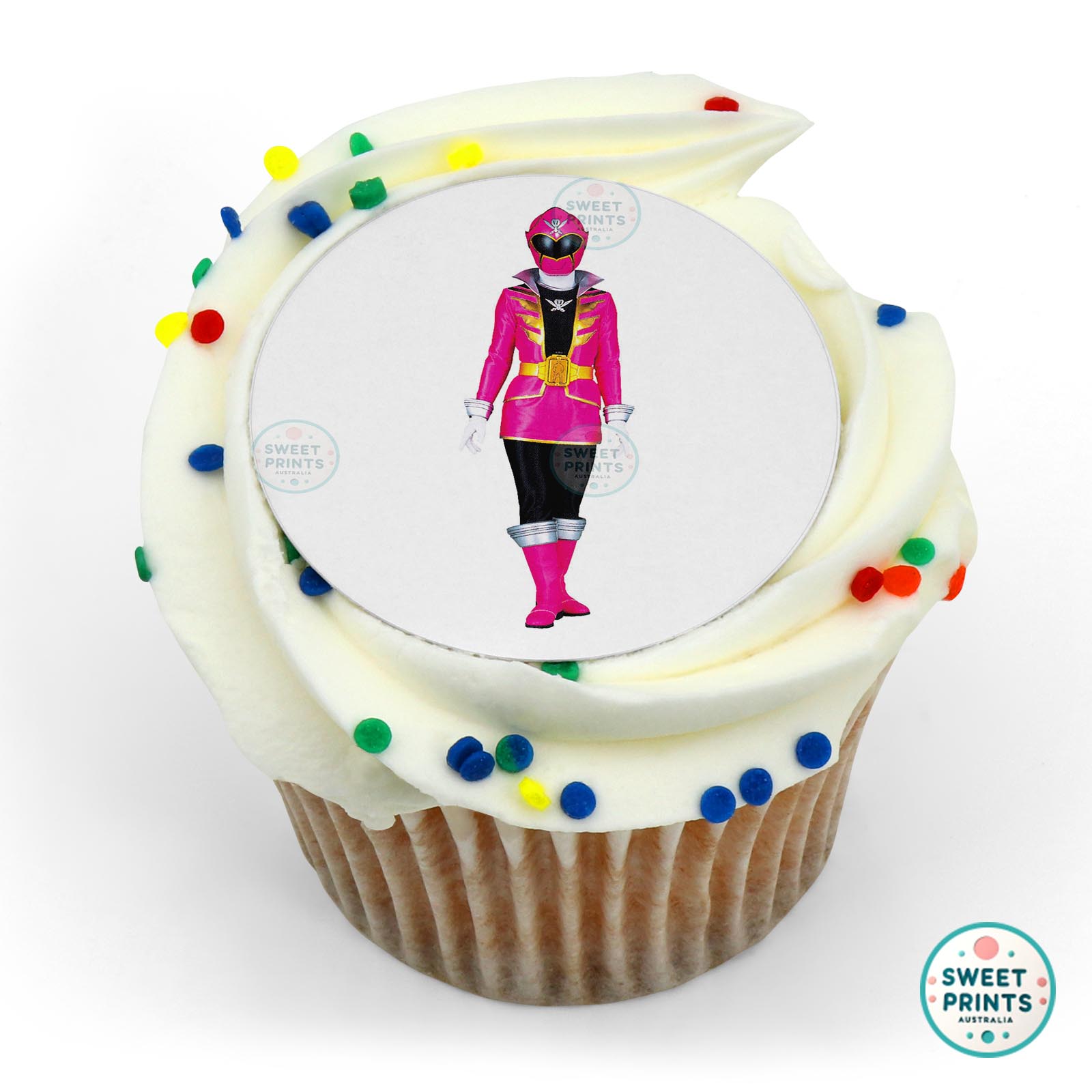 Power Rangers Megaforce Pink edible cake topper