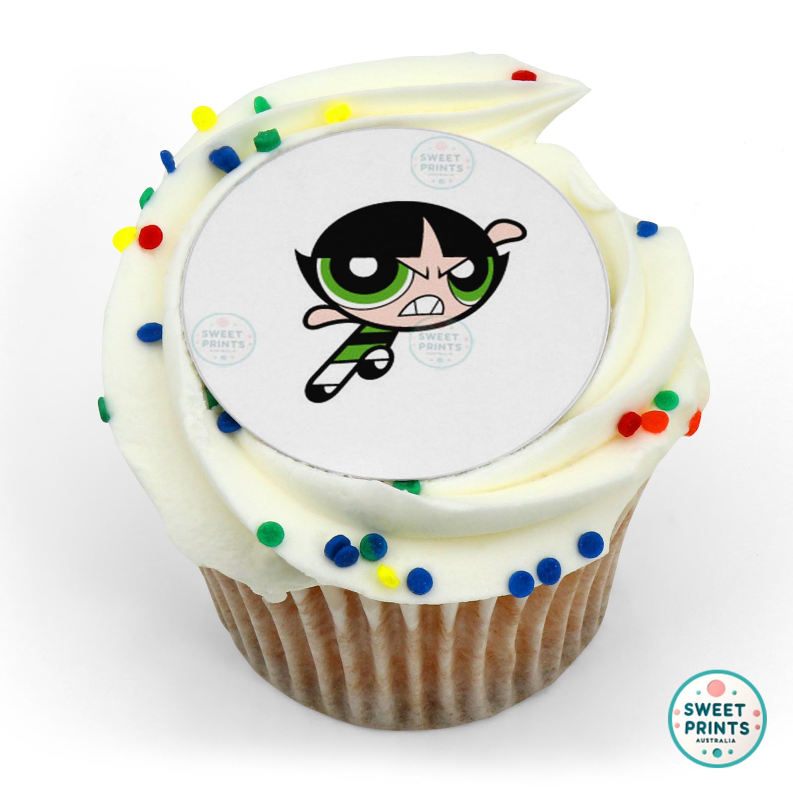 Powerpuff Girls Angry Buttercup edible cake topper