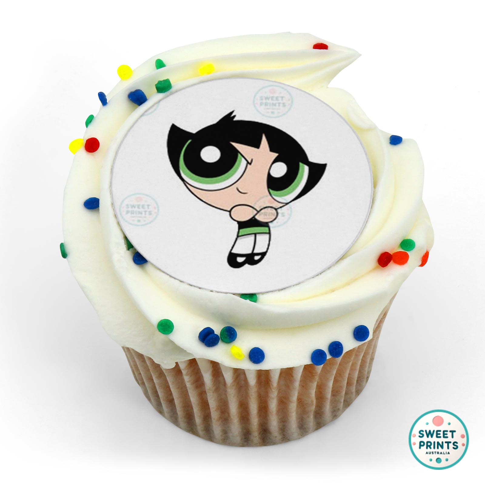 Powerpuff Girls Buttercup Arms Crossed edible cake topper