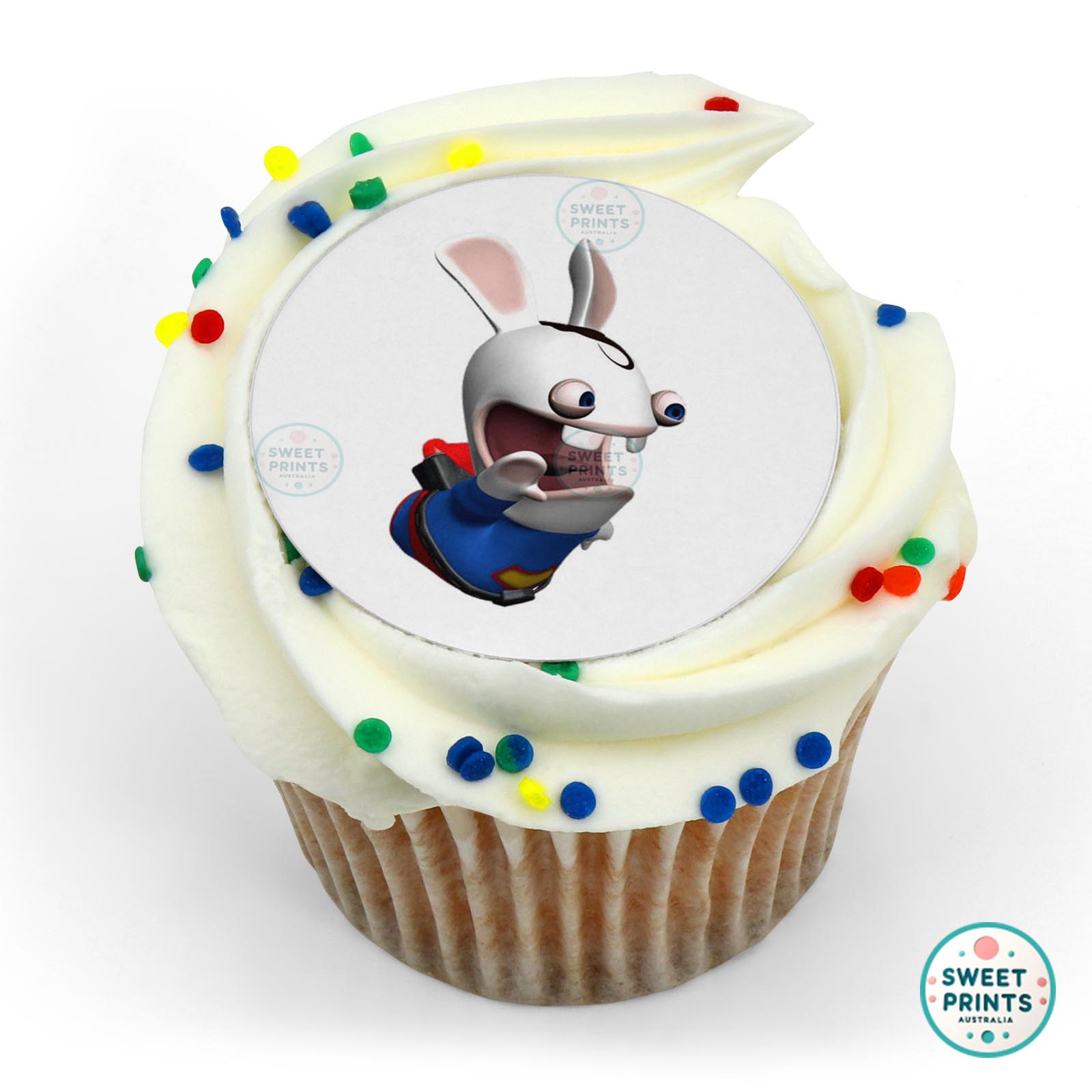 Rabbids Clark Superbunny edible cake topper