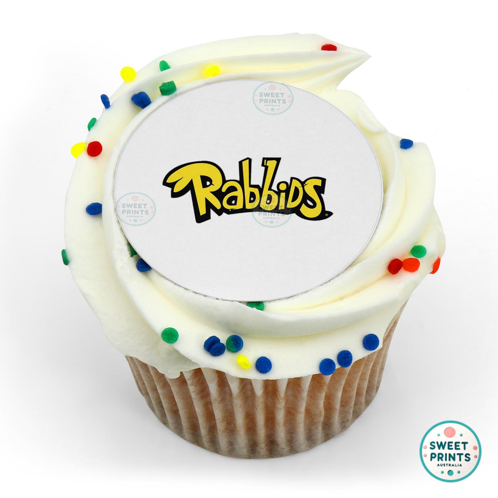 Rabbids Logo edible cake topper
