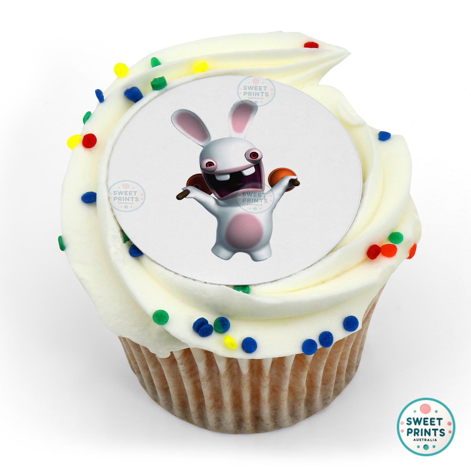 Rabbids Rabbid Holding 2 Toilet Plugs edible cake topper