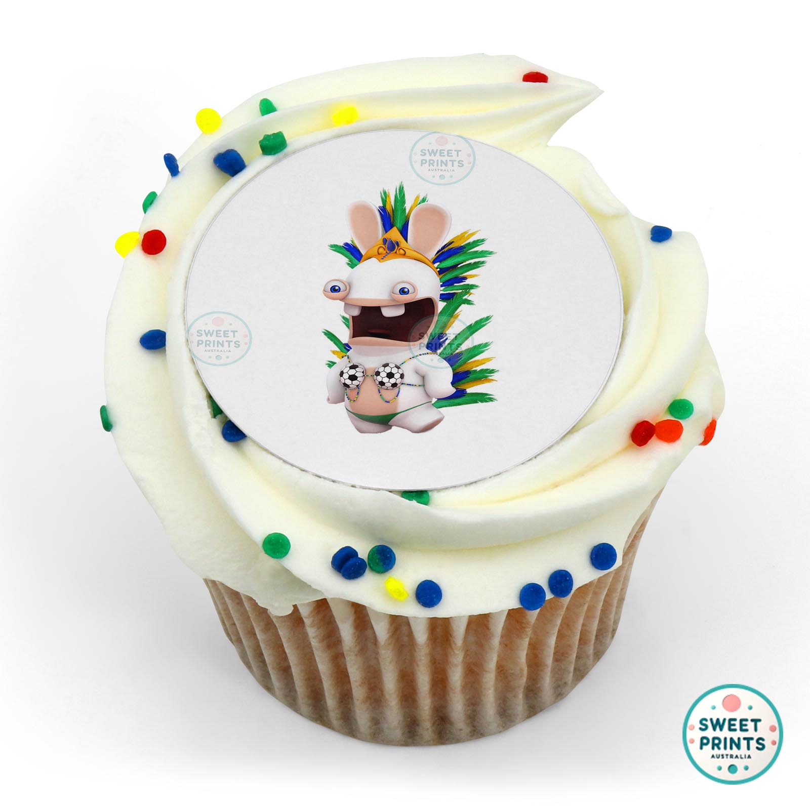 Rabbids Rabbid In World Cup Outfit edible cake topper