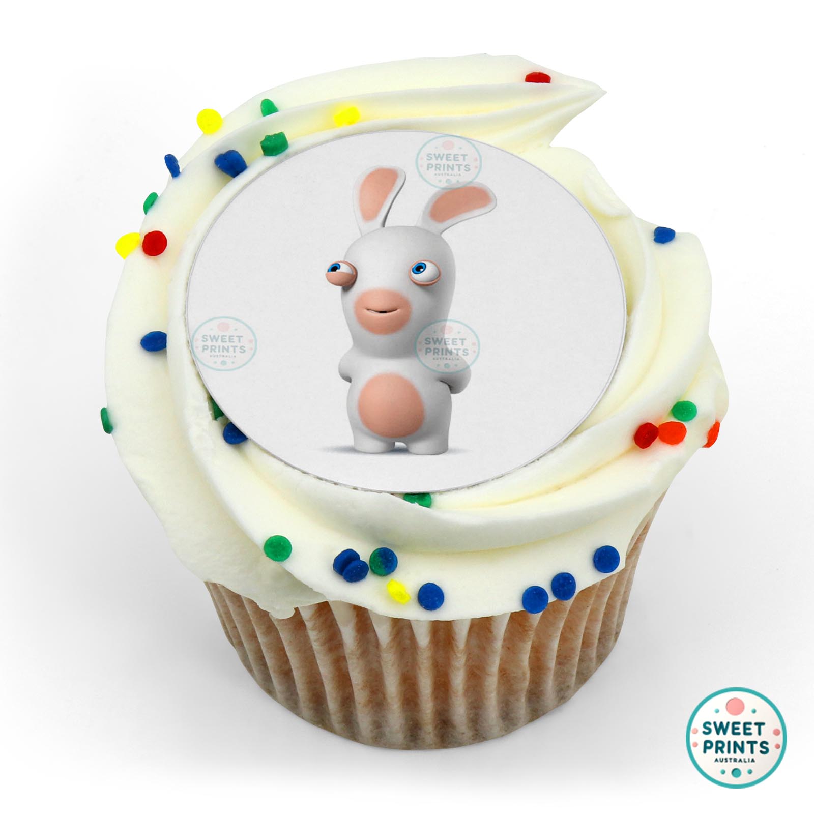Rabbids Rabbid One Eye Half Closed edible cake topper