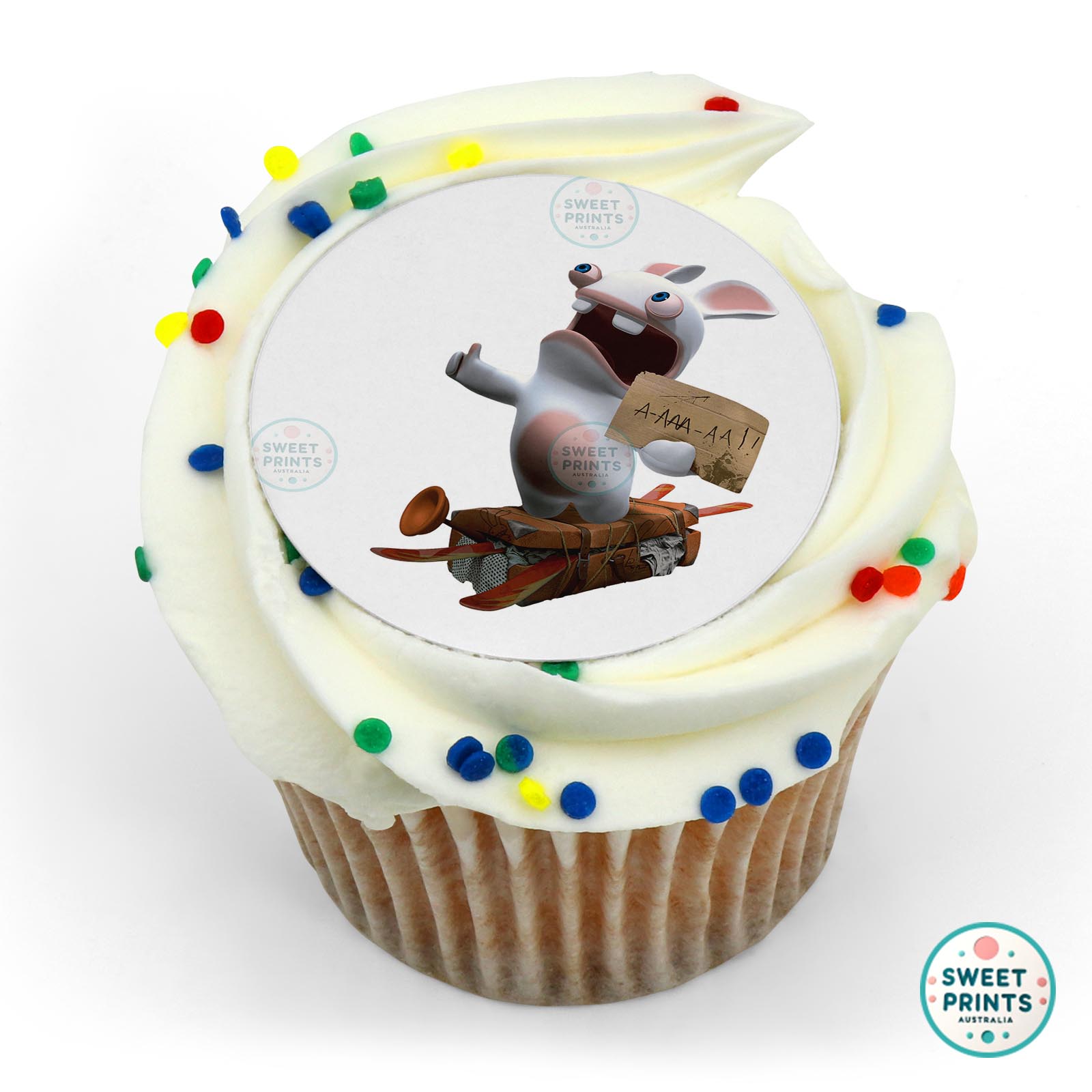 Rabbids Rabbid Standing On Suitcase edible cake topper