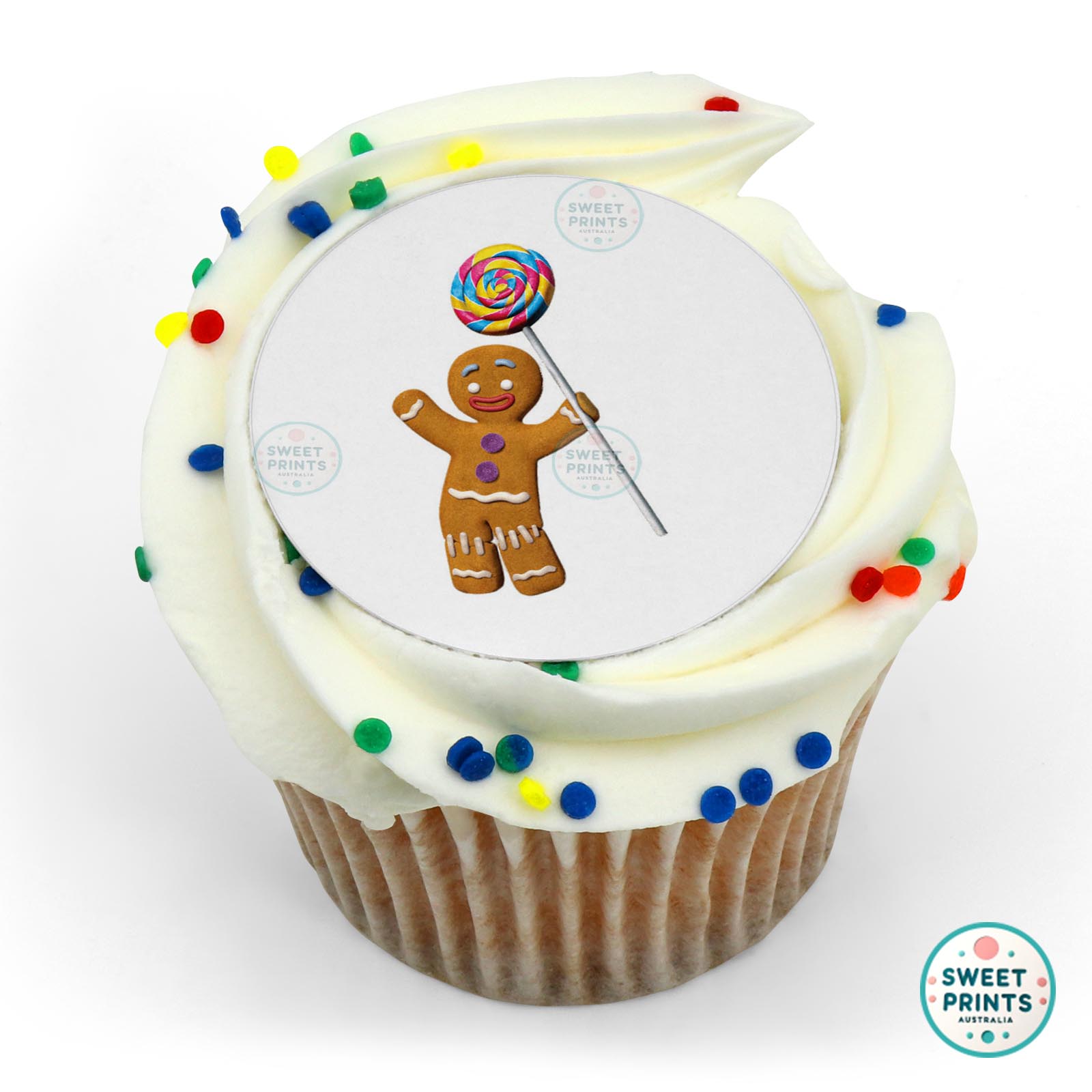 Shrek Gingerbread Man With Lolly edible cake topper