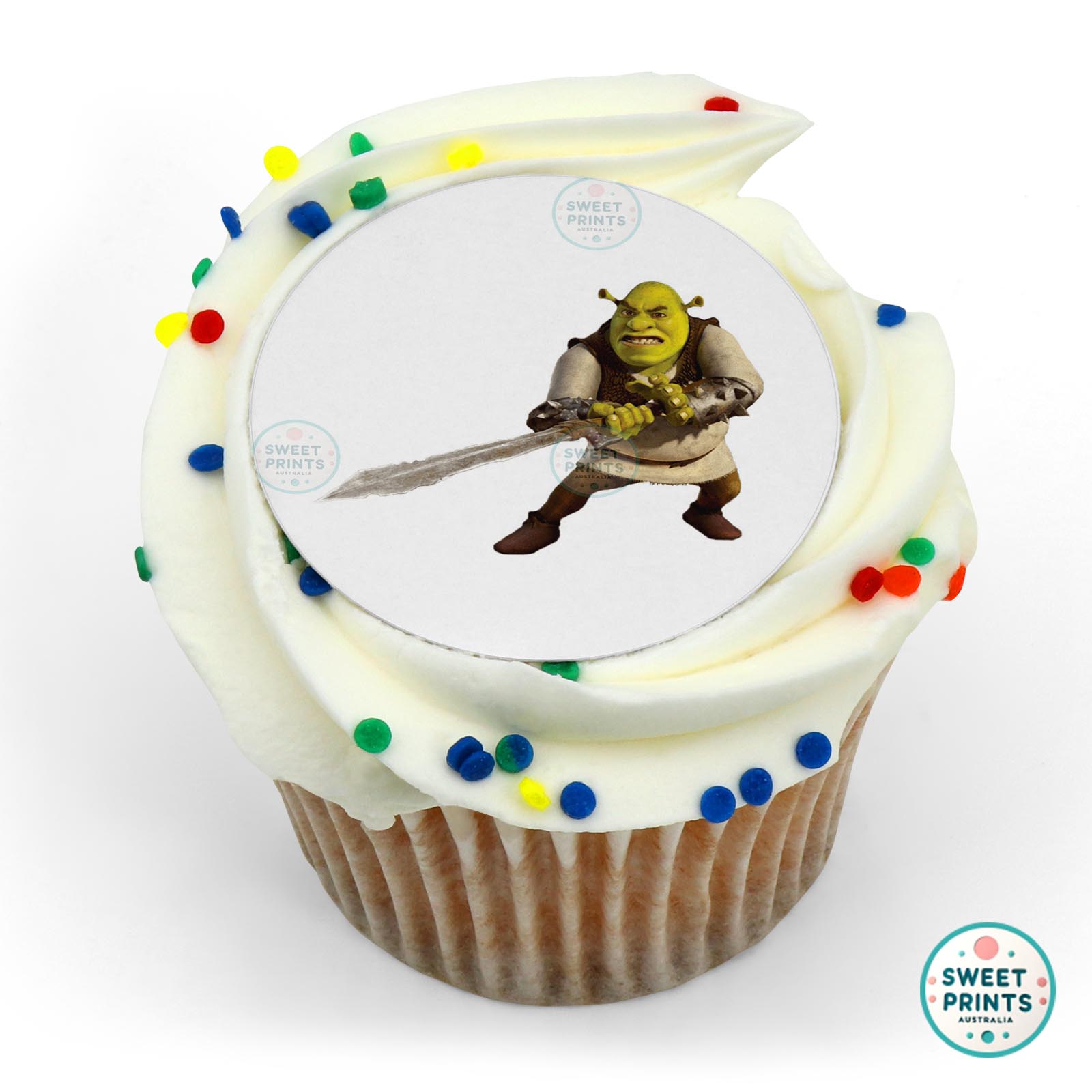 Shrek With Sword edible cake topper