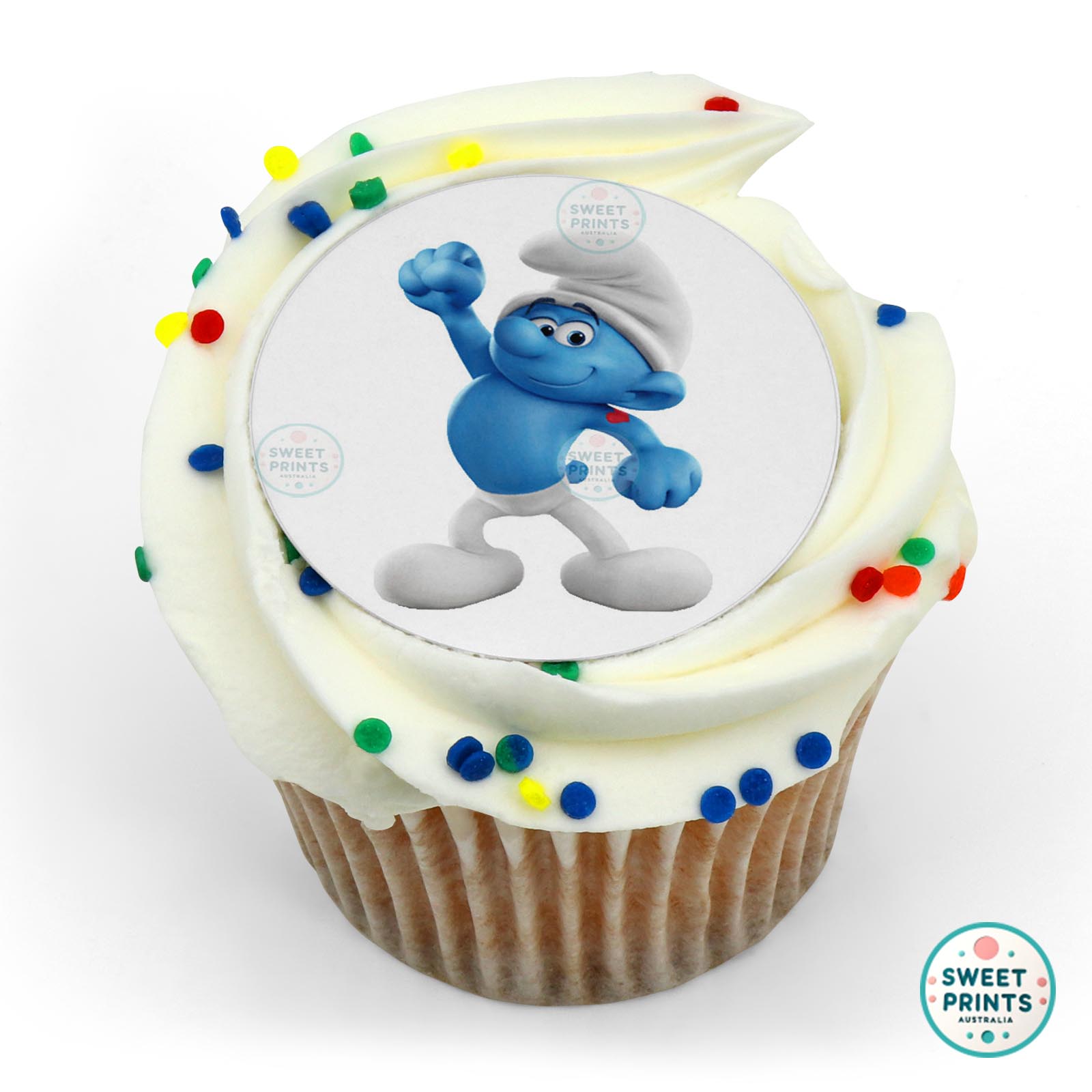 Smurfs Hefty Smurf Fist In The Air edible cake topper