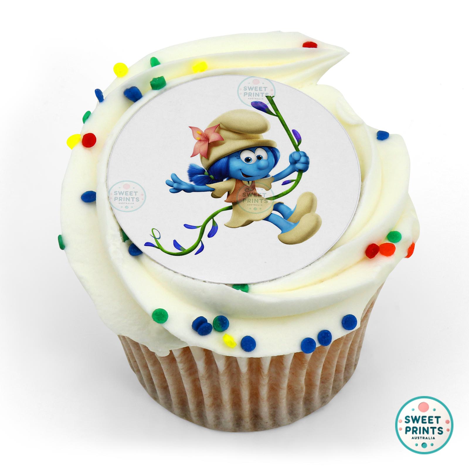 Smurfs Smurf Lily Flying On Liana edible cake topper