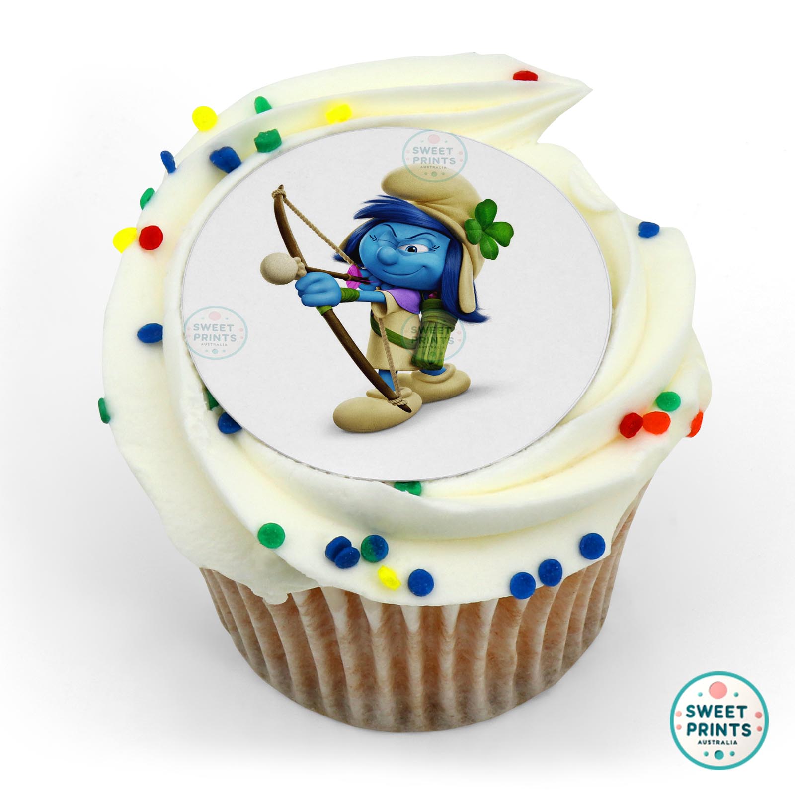 Smurfs Smurf Storm Shooting Arrow edible cake topper