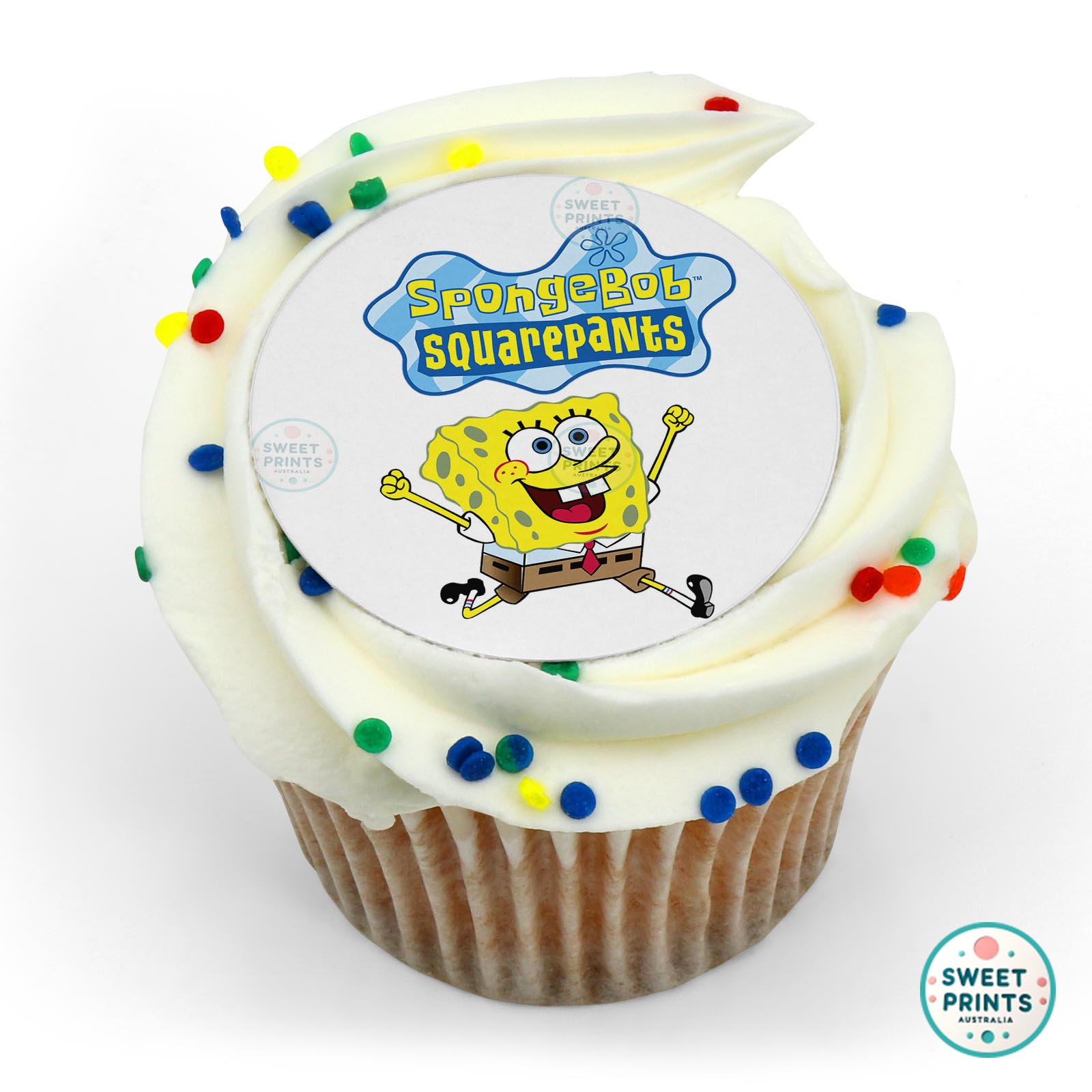 Spongebob Squarepants With Logo edible cake topper