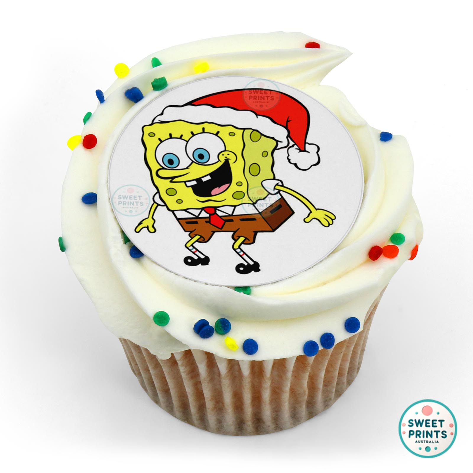 Spongebob Xmas edible cake topper