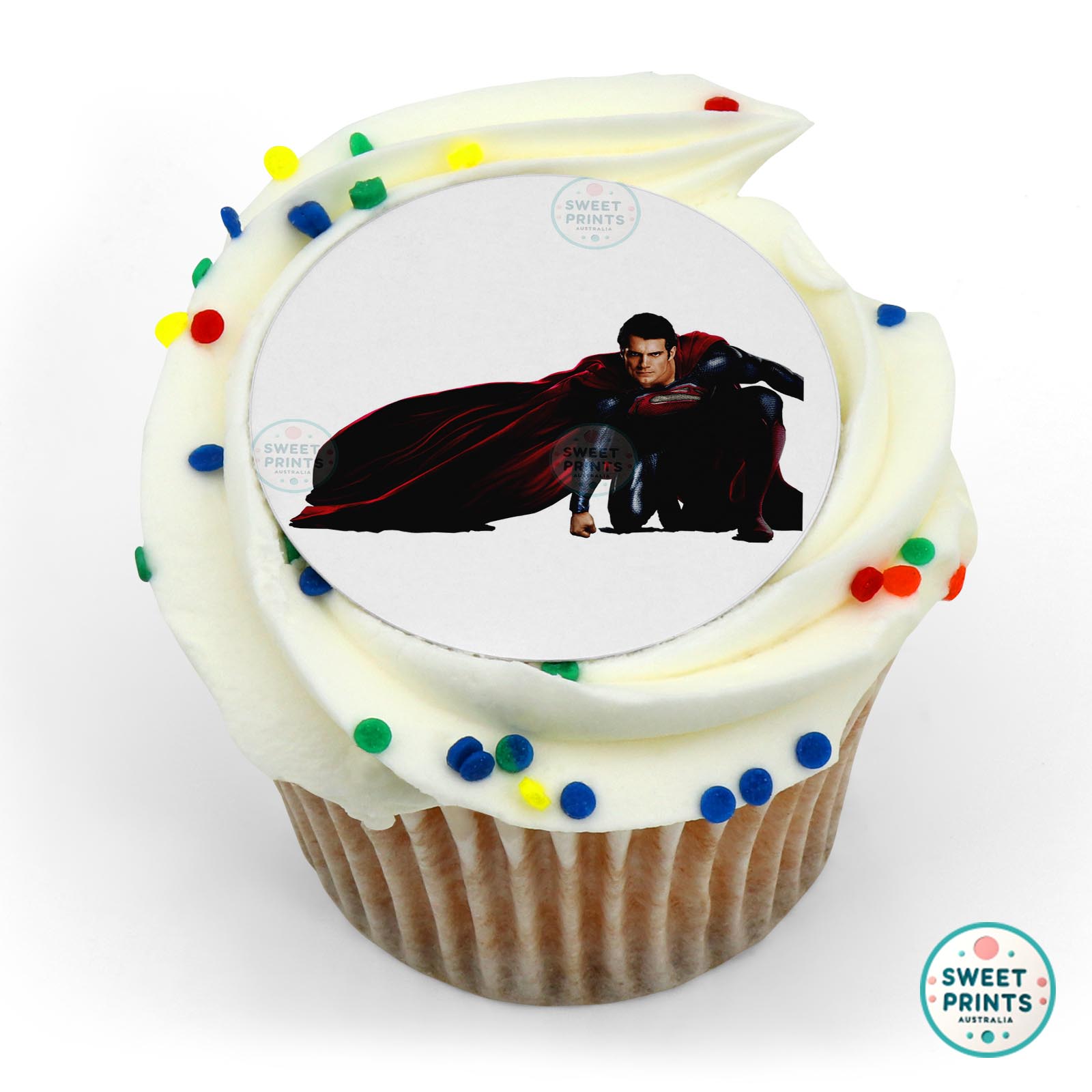 Superman On Ground edible cake topper