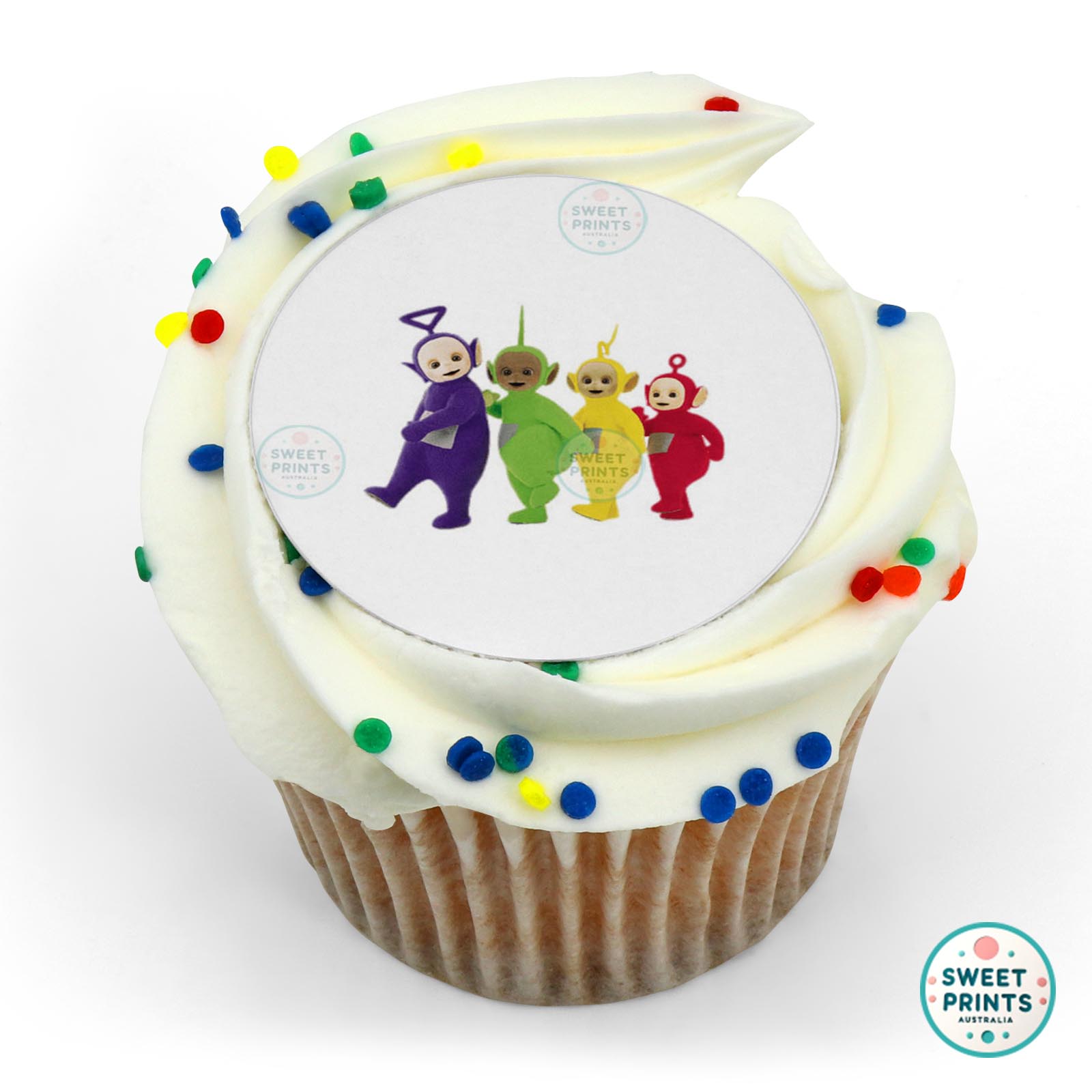 Teletubbies Walking In Line edible cake topper