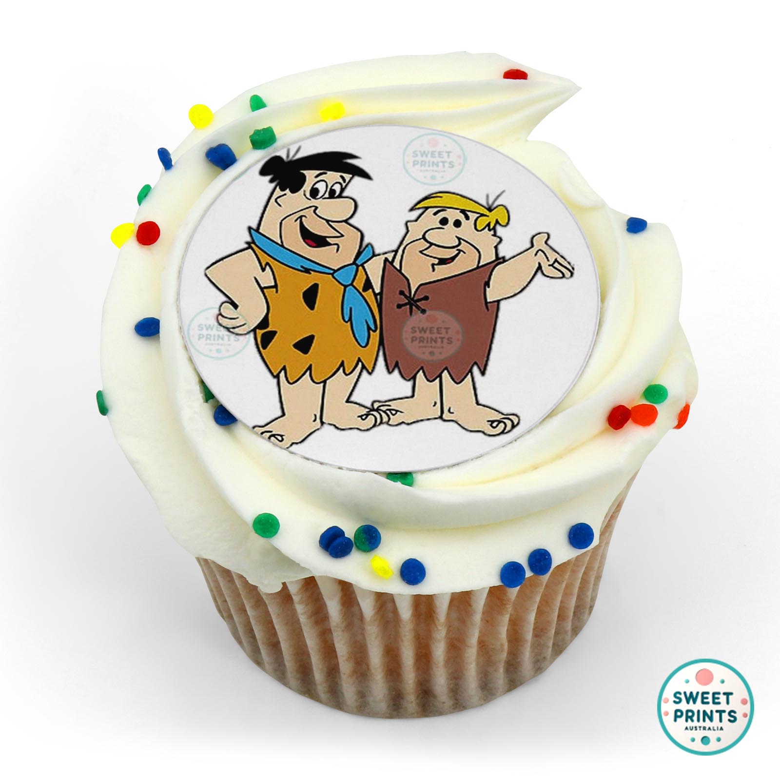 The Flintstones Fred And Barney edible cake topper