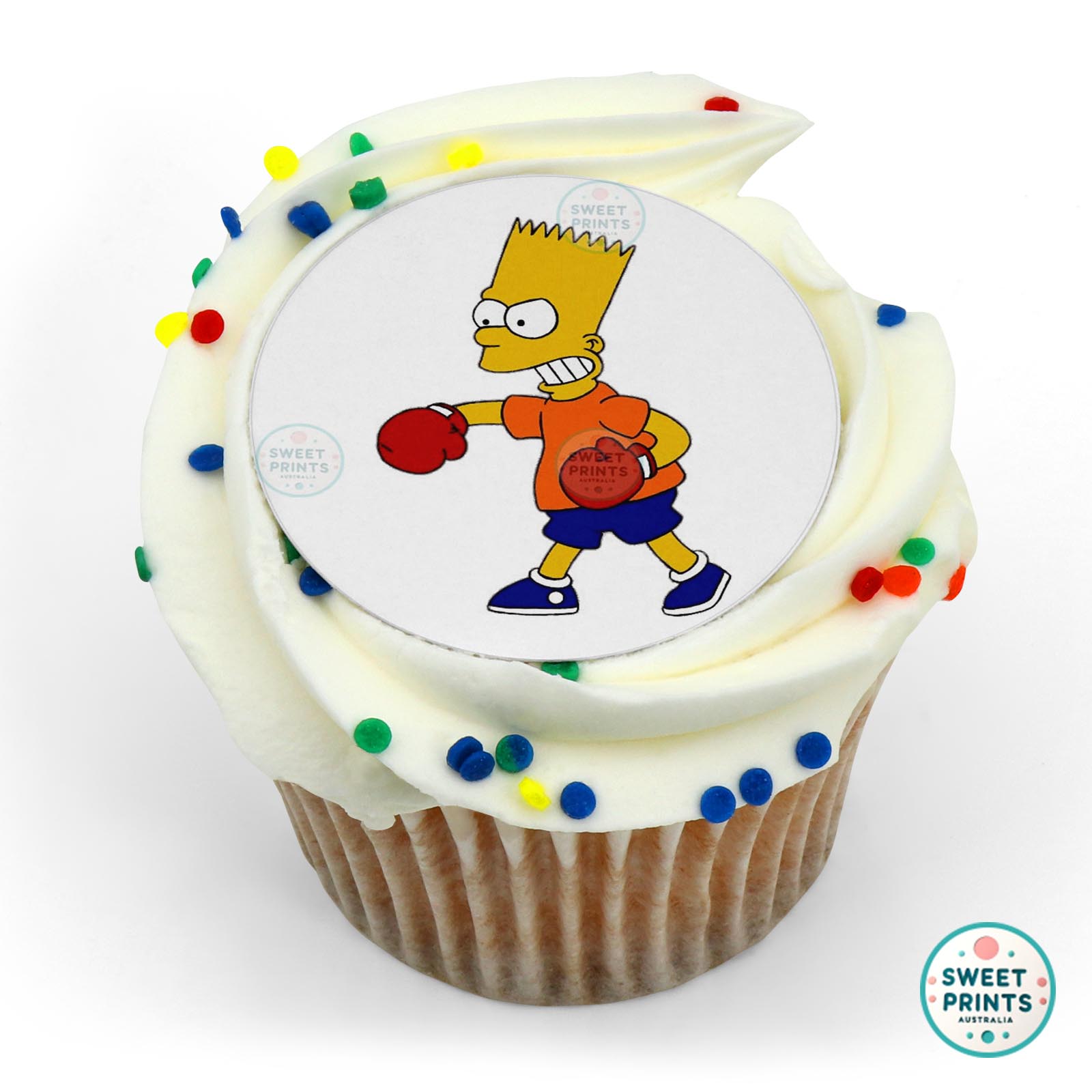 The Simpsons Bart Simpson Boxing edible cake topper