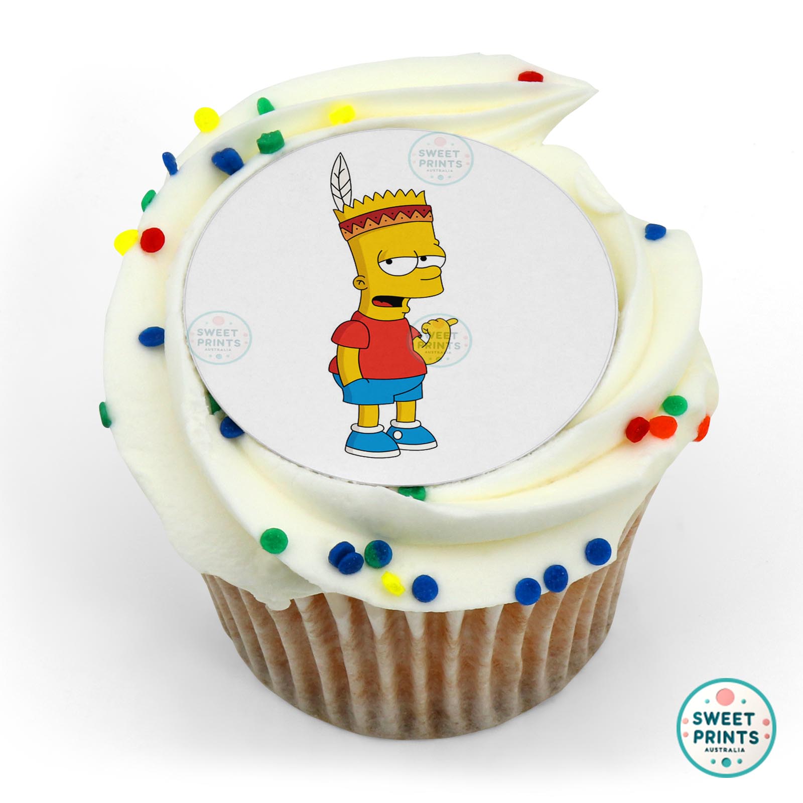 The Simpsons Bart Simpson Indian Hat edible cake topper