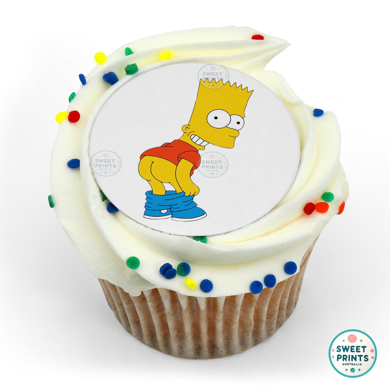 The Simpsons Bart Simpson Showing Behind edible cake topper