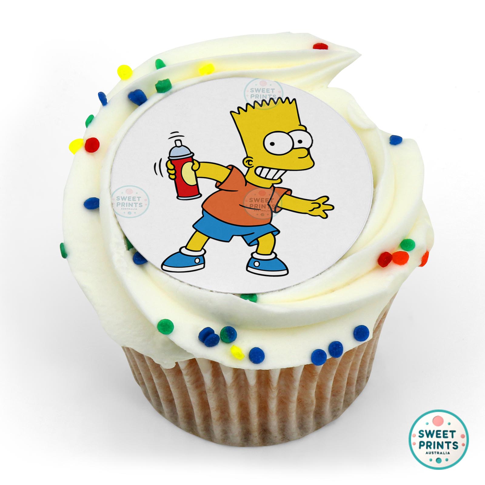 The Simpsons Bart Simpson Tagging edible cake topper