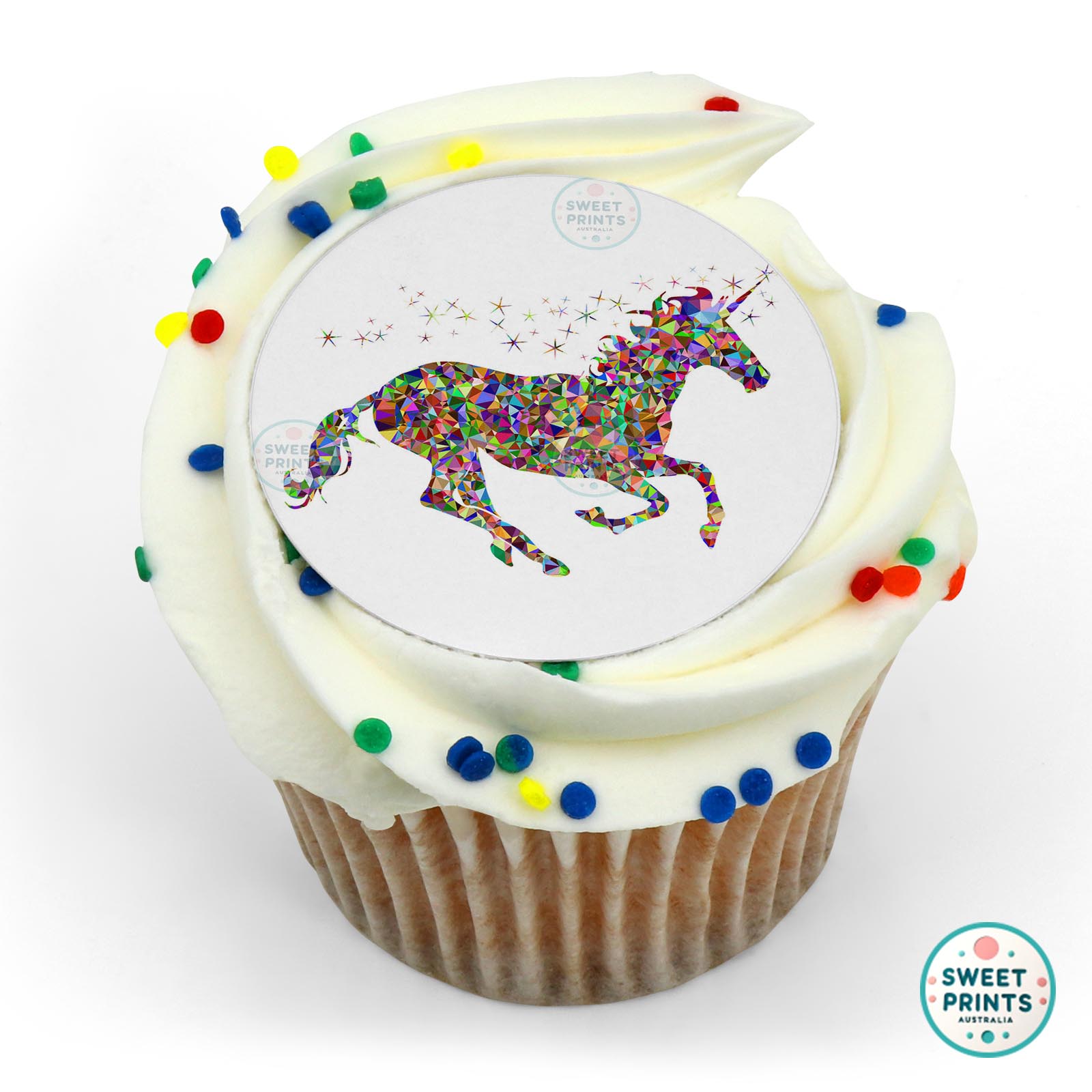 Unicorns Fantasy Unicorn Multicolour edible cake topper