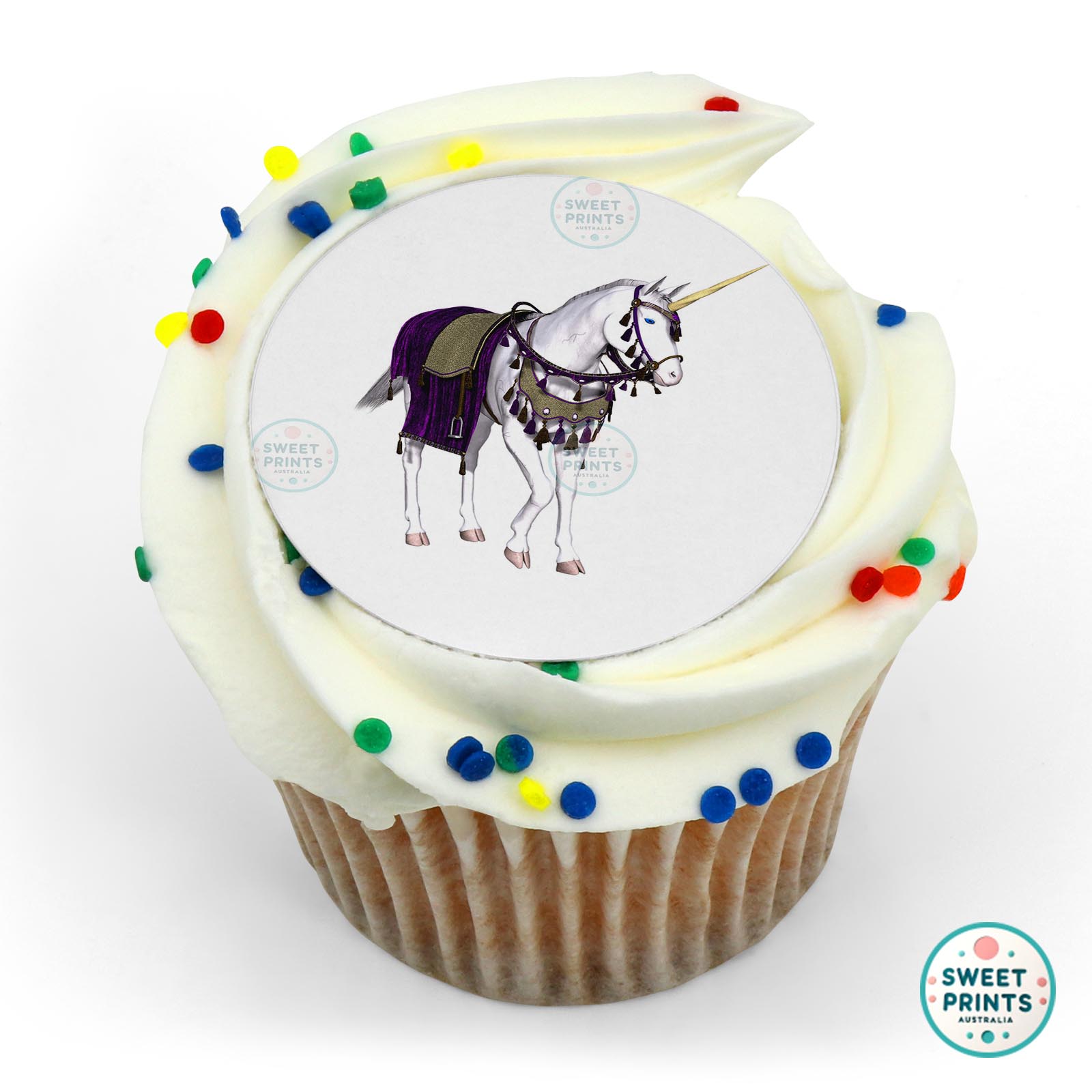 Unicorns Unicorn Purple Blanket edible cake topper