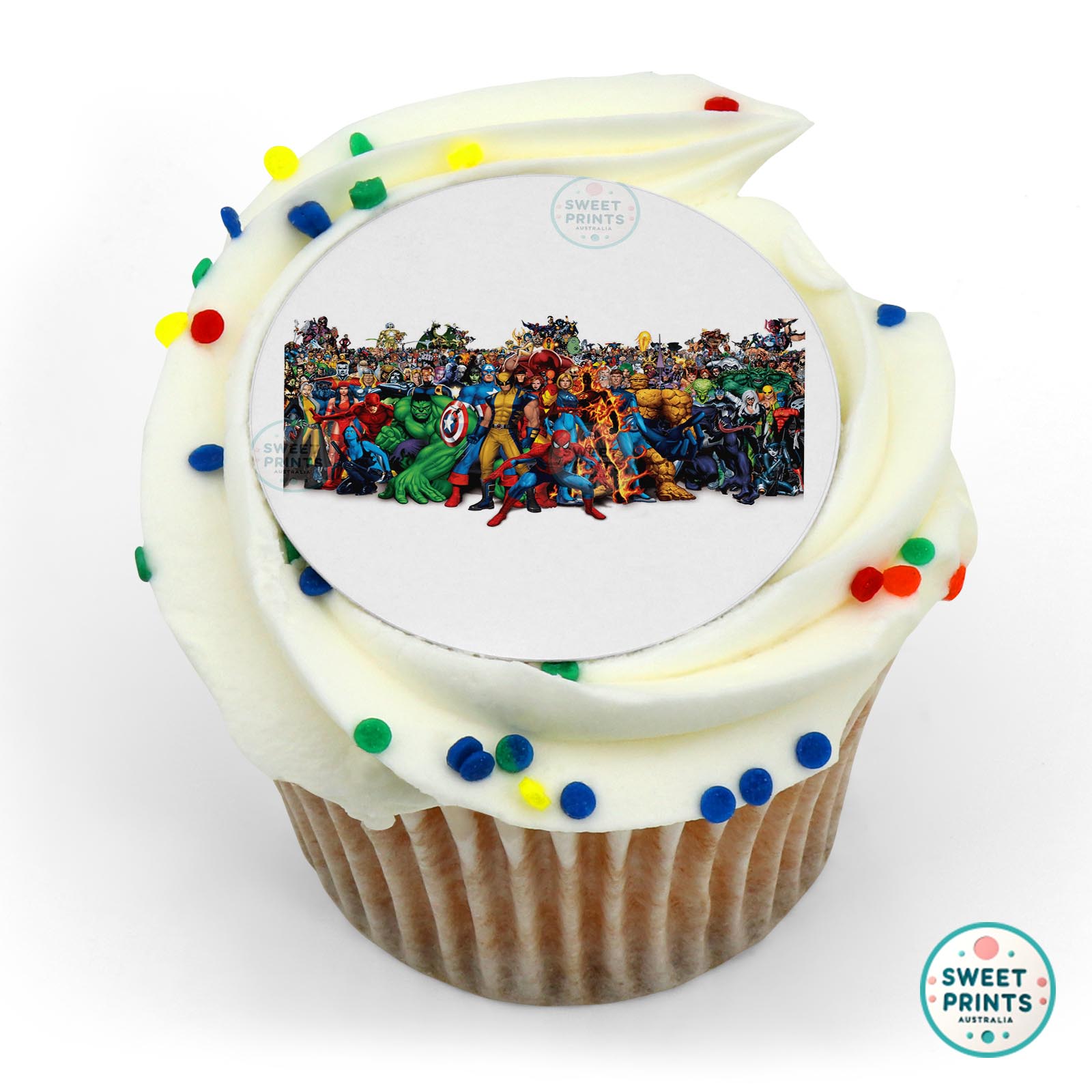 Various Marvel Universe edible cake topper