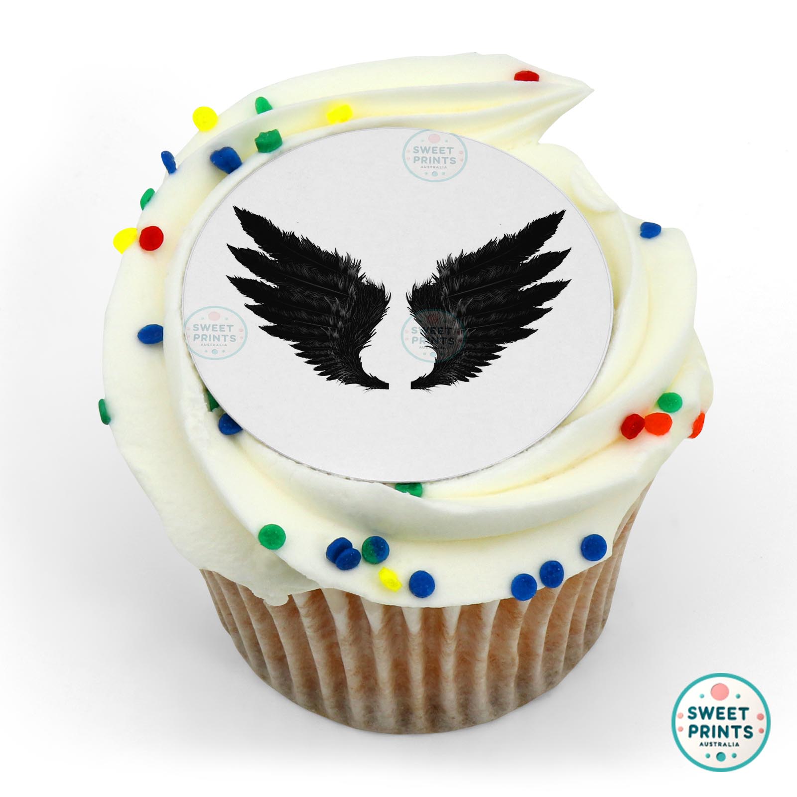 Wings Black Angel edible cake topper
