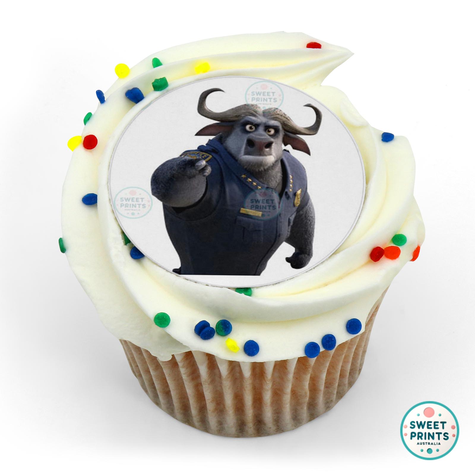 Zootopia Chief Bogo Pointing At You edible cake topper