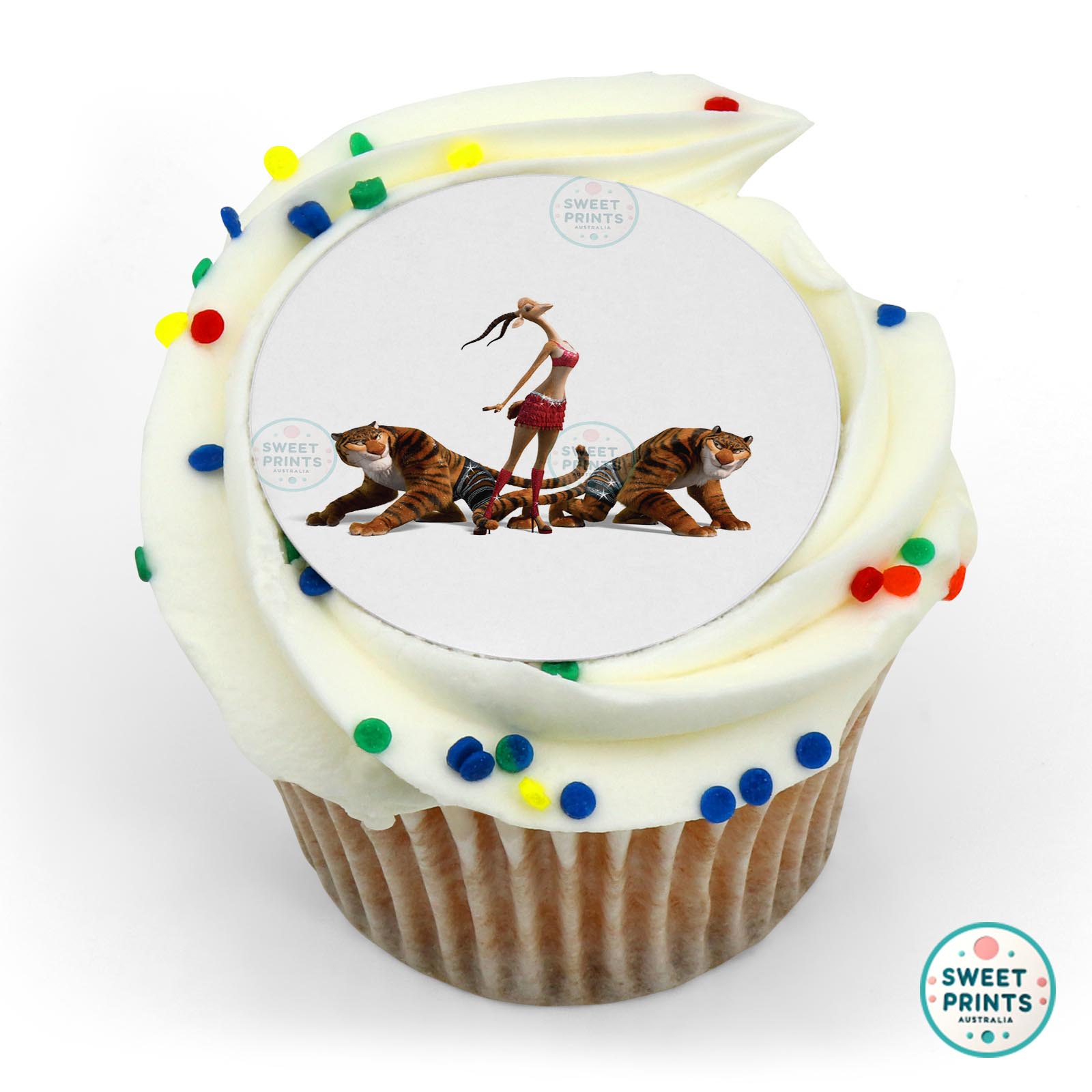 Zootopia Gazelle And Her Tigers edible cake topper