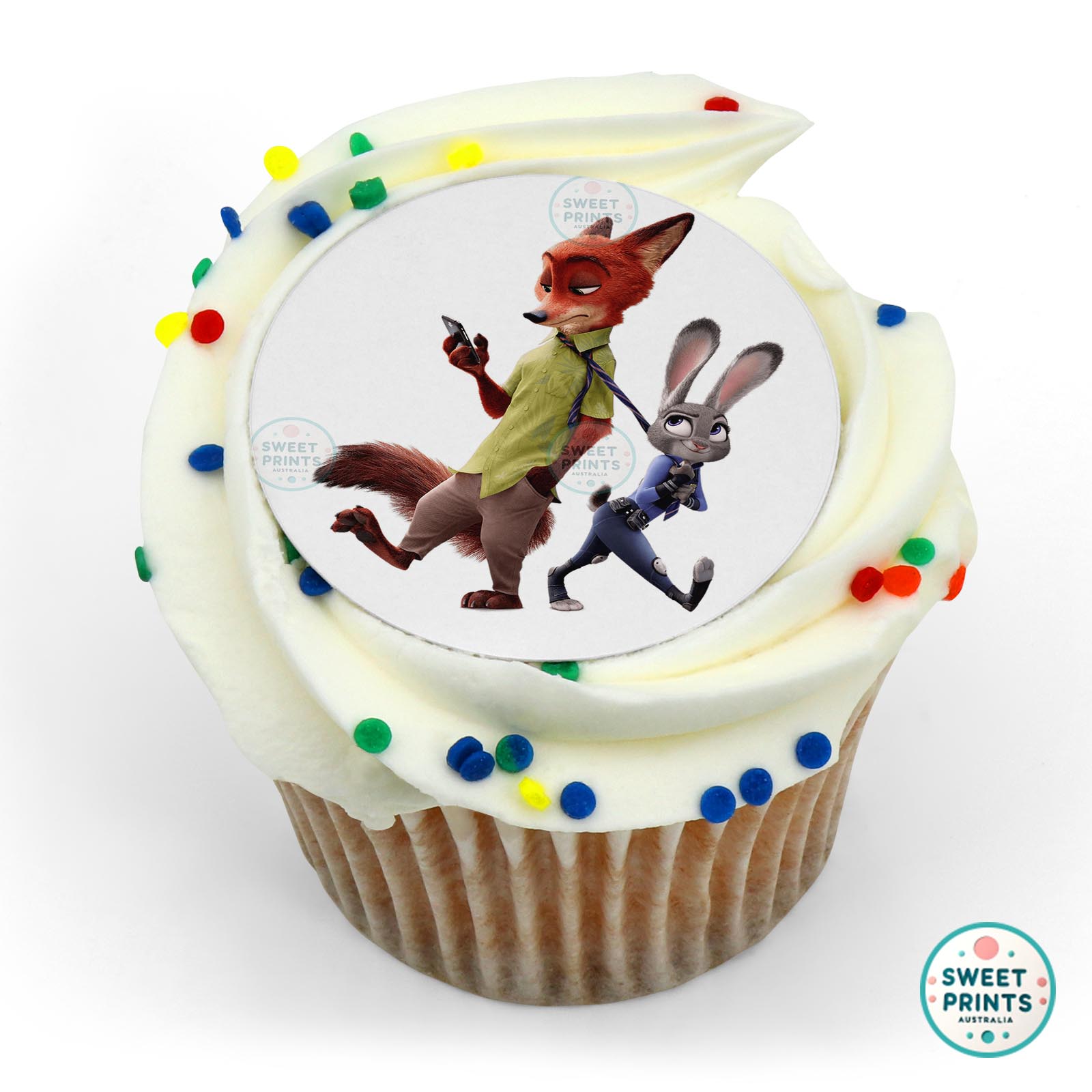 Zootopia Judi Holding Nicks Tie edible cake topper