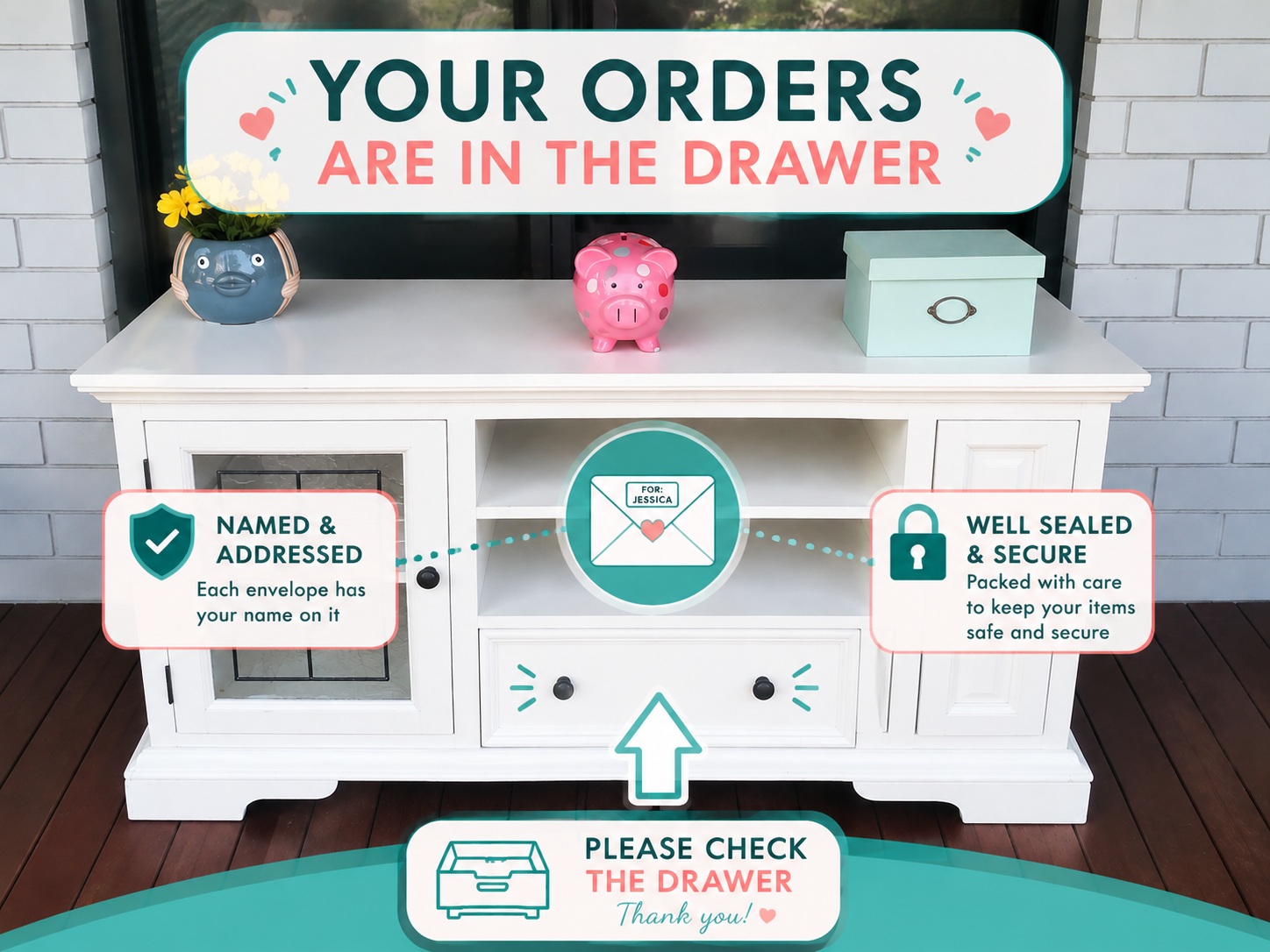 Pick-up drawer location