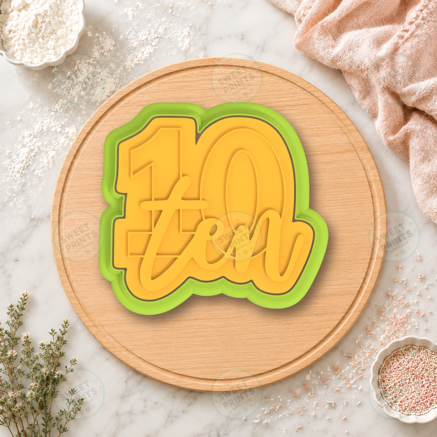 10 Ten Birthday Number Cookie Cutter & Stamp cookie cutter