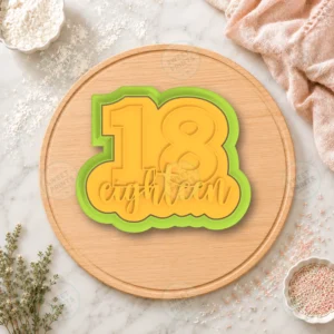 18 Eighteen Birthday Number Cookie Cutter & Stamp