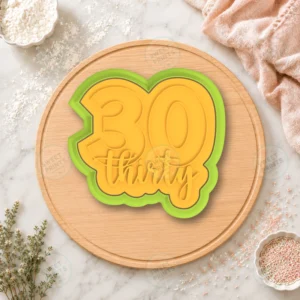 30 Thirty Birthday Number Cookie Cutter & Stamp