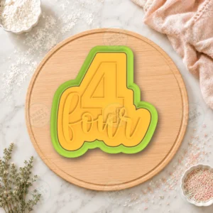 4 Four Birthday Number Cookie Cutter & Stamp