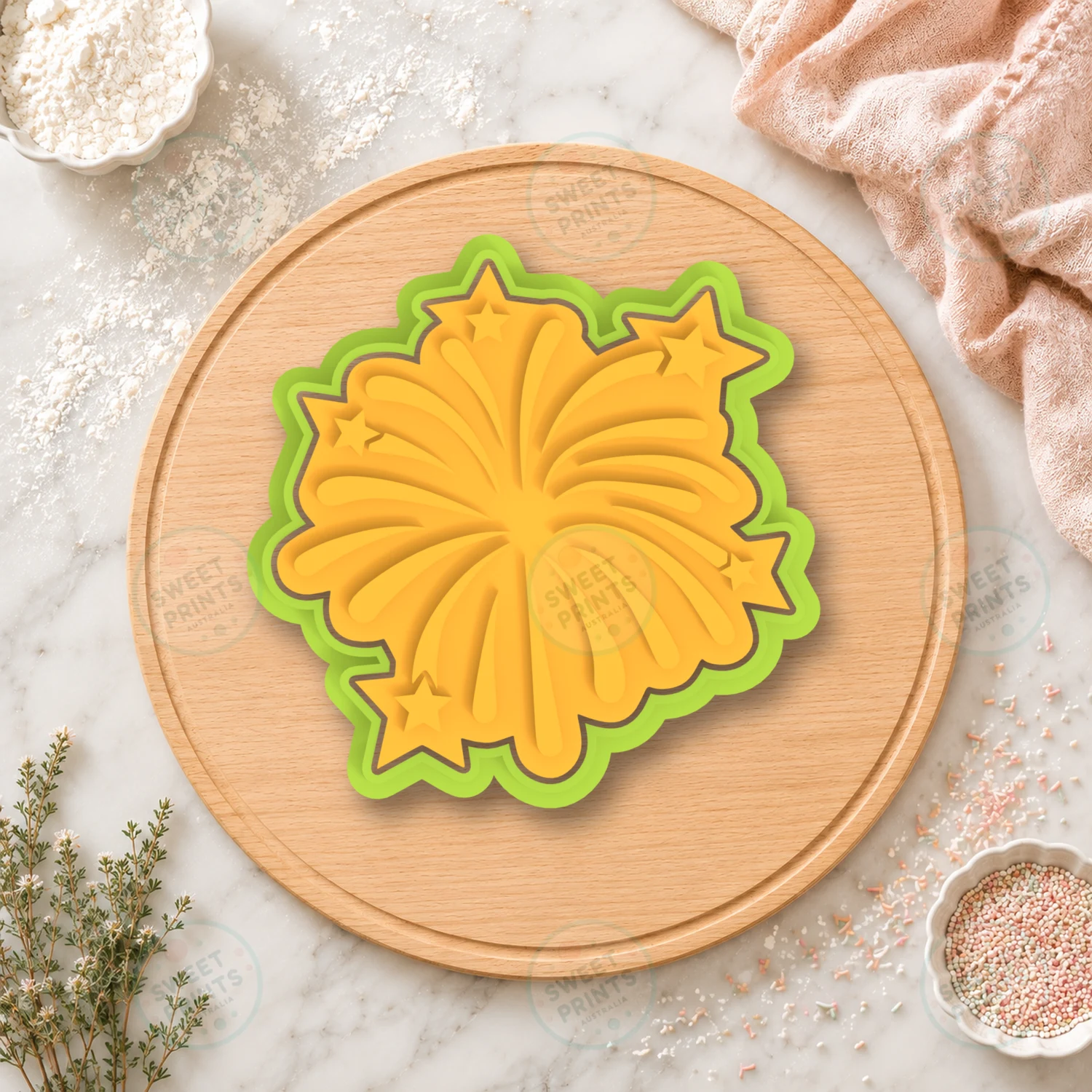 4th Of July Fireworks Burst Cookie Cutter & Stamp cookie cutter