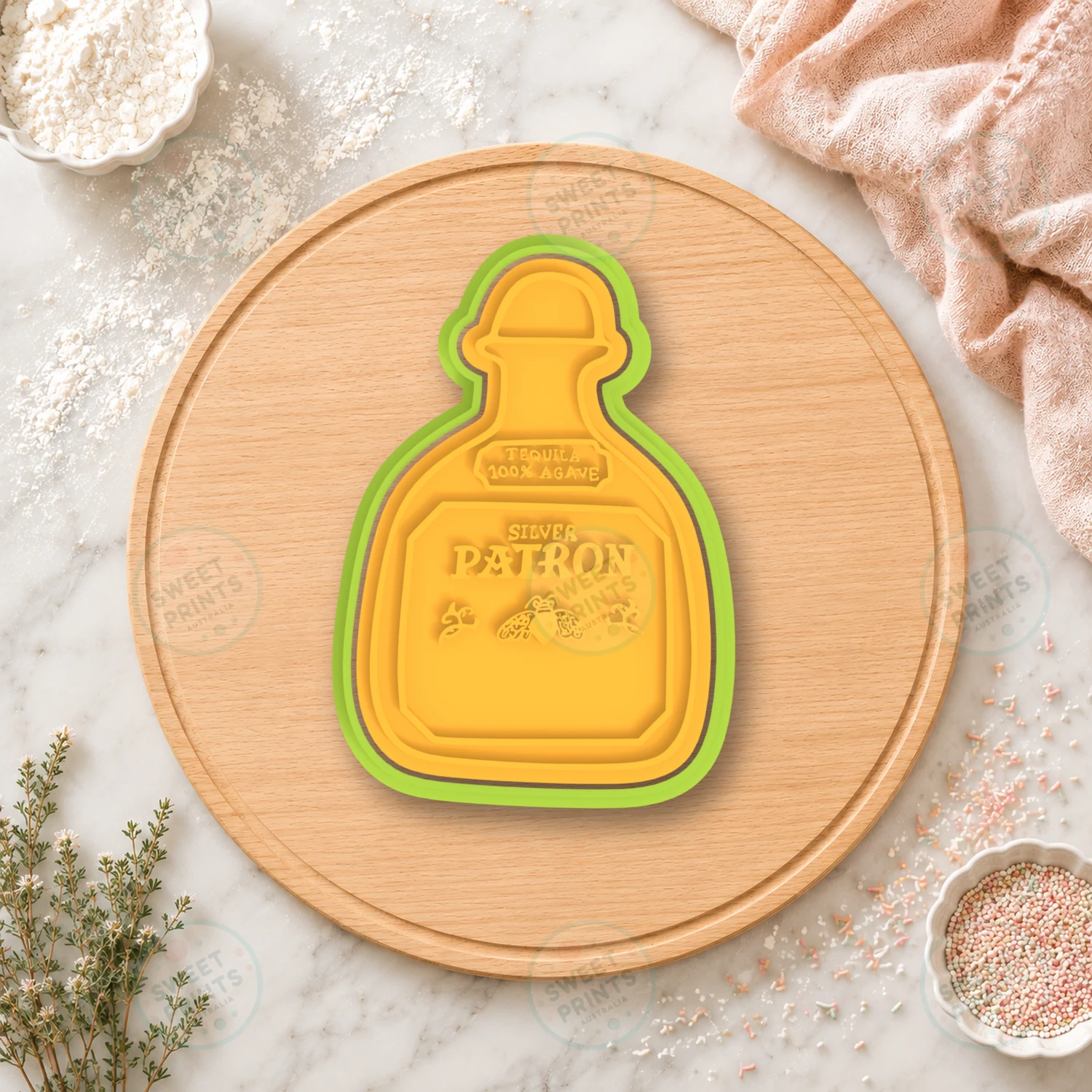 Alcohol Patron Tequila Detailed Cookie Cutter & Stamp cookie cutter
