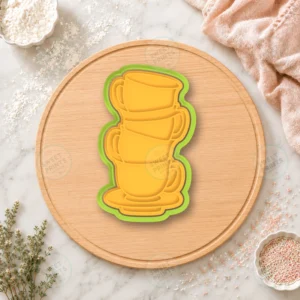 Alice In Wonderland Stacked Teacups Cookie Cutter & Stamp