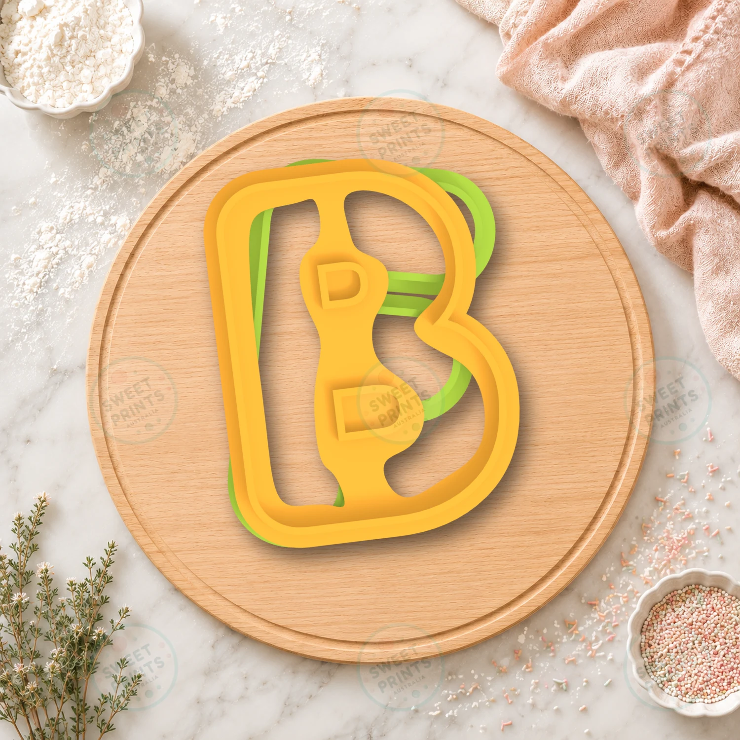 B Cookie Cutter & Stamp cookie cutter