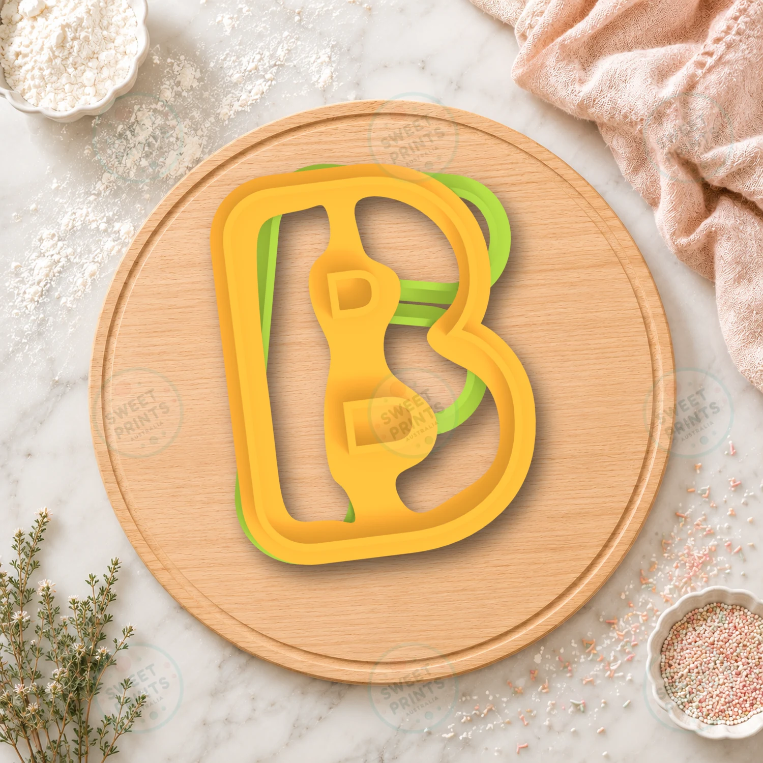 B Long Cookie Cutter & Stamp cookie cutter