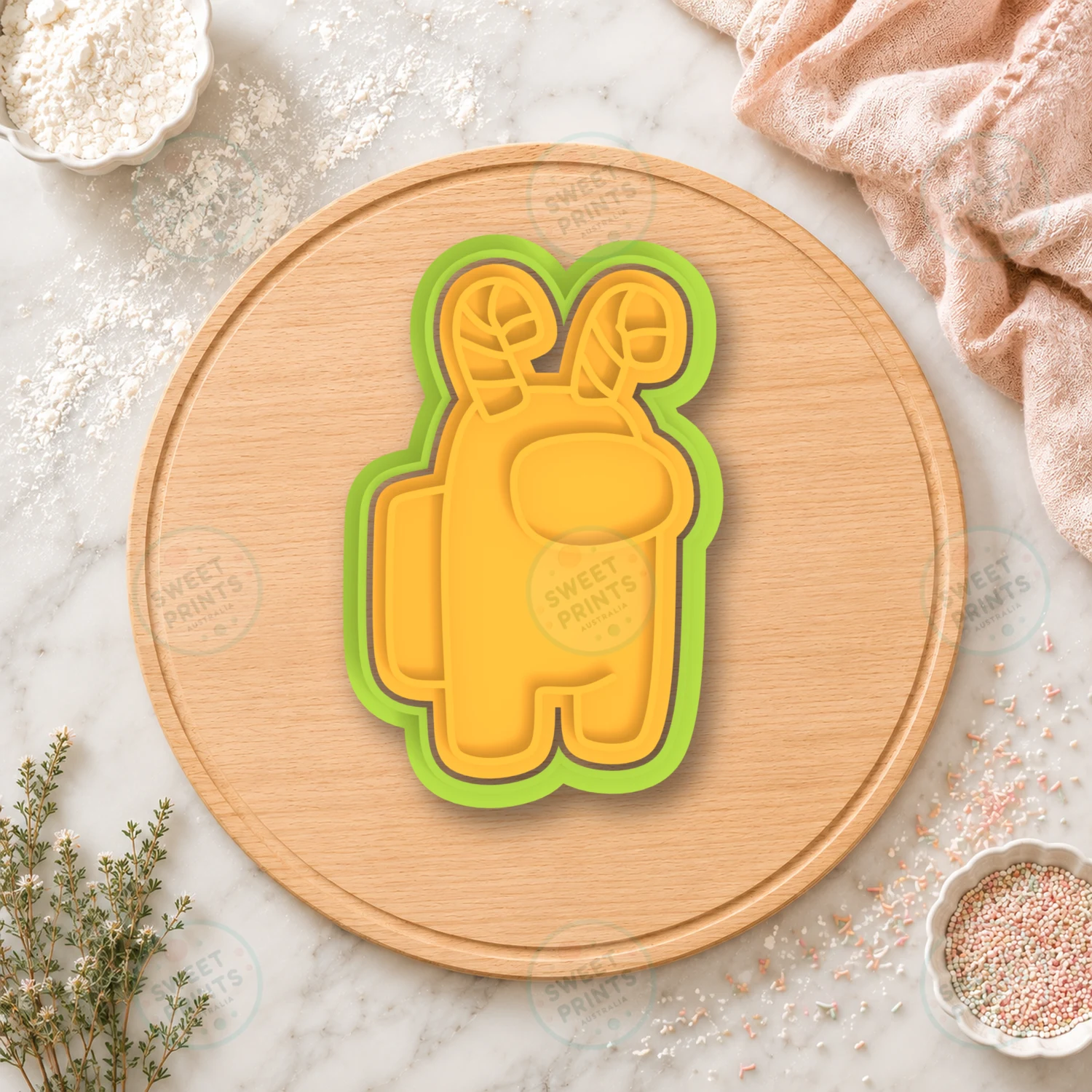 Among Us Candy Cane Cookie Cutter & Stamp cookie cutter