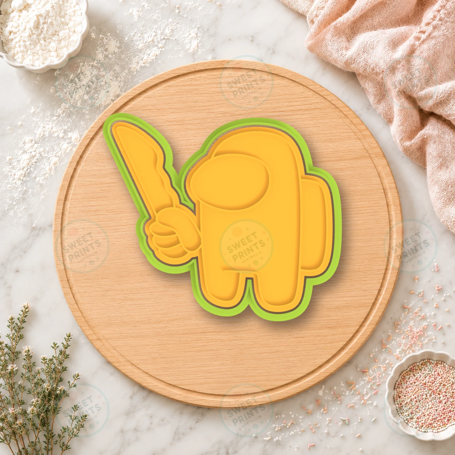 Among Us Impostor Knife Cookie Cutter & Stamp cookie cutter
