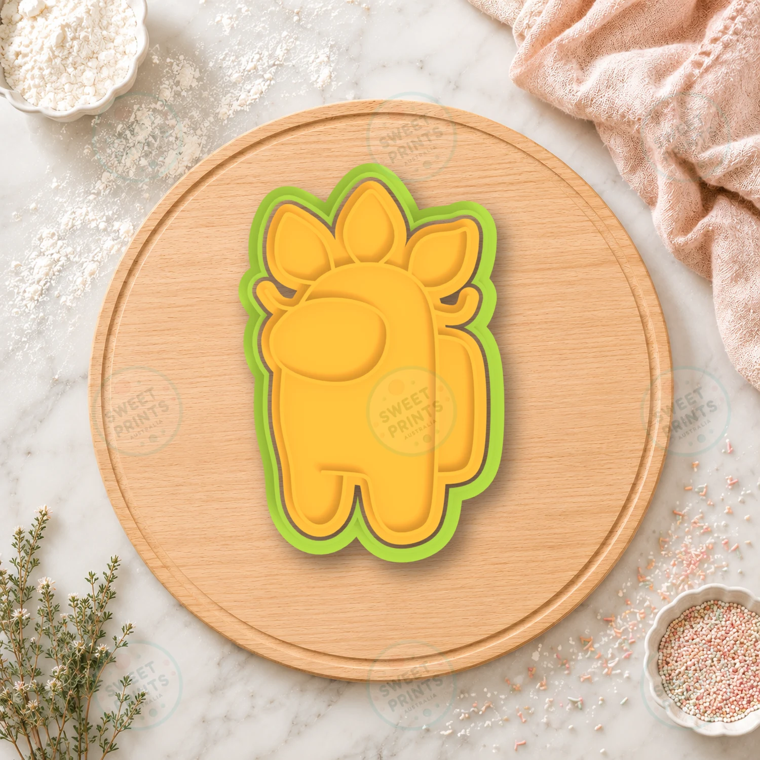 Among Us Flower Crown Cookie Cutter & Stamp cookie cutter