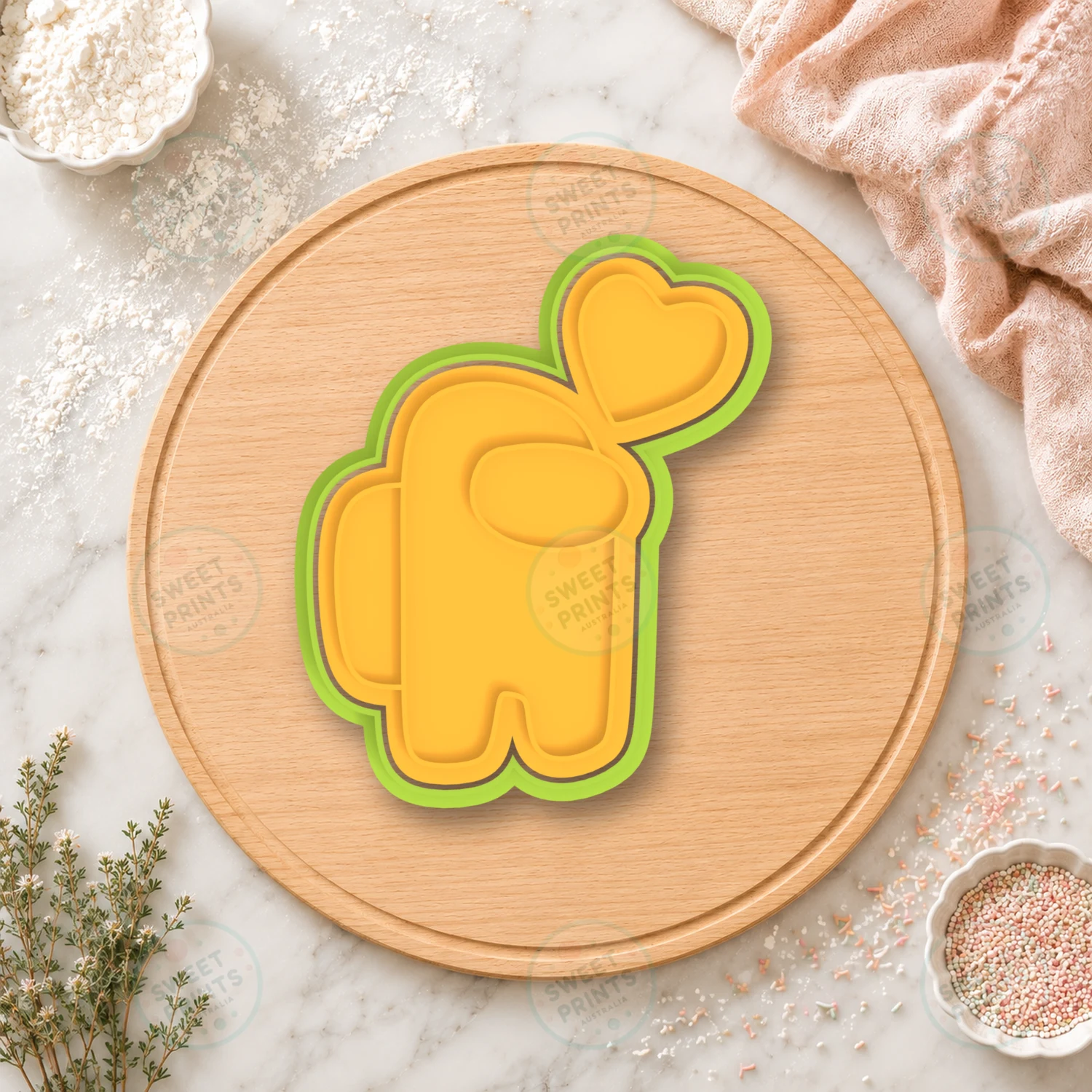 Among Us Heart Balloon Cookie Cutter & Stamp cookie cutter