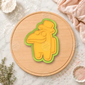 Among Us Crow Top Hat Cookie Cutter & Stamp
