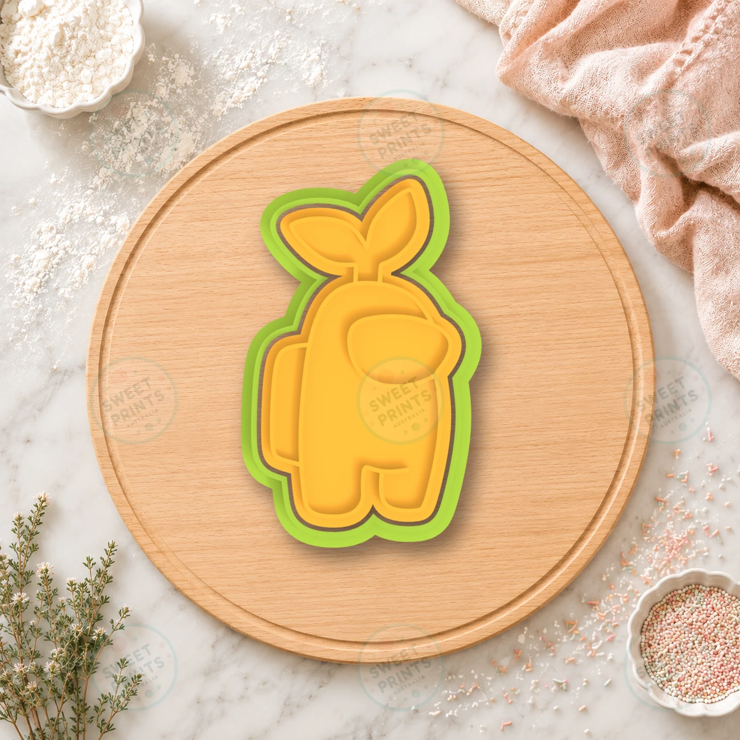 Among Us Long Bunny Ears Cookie Cutter & Stamp cookie cutter