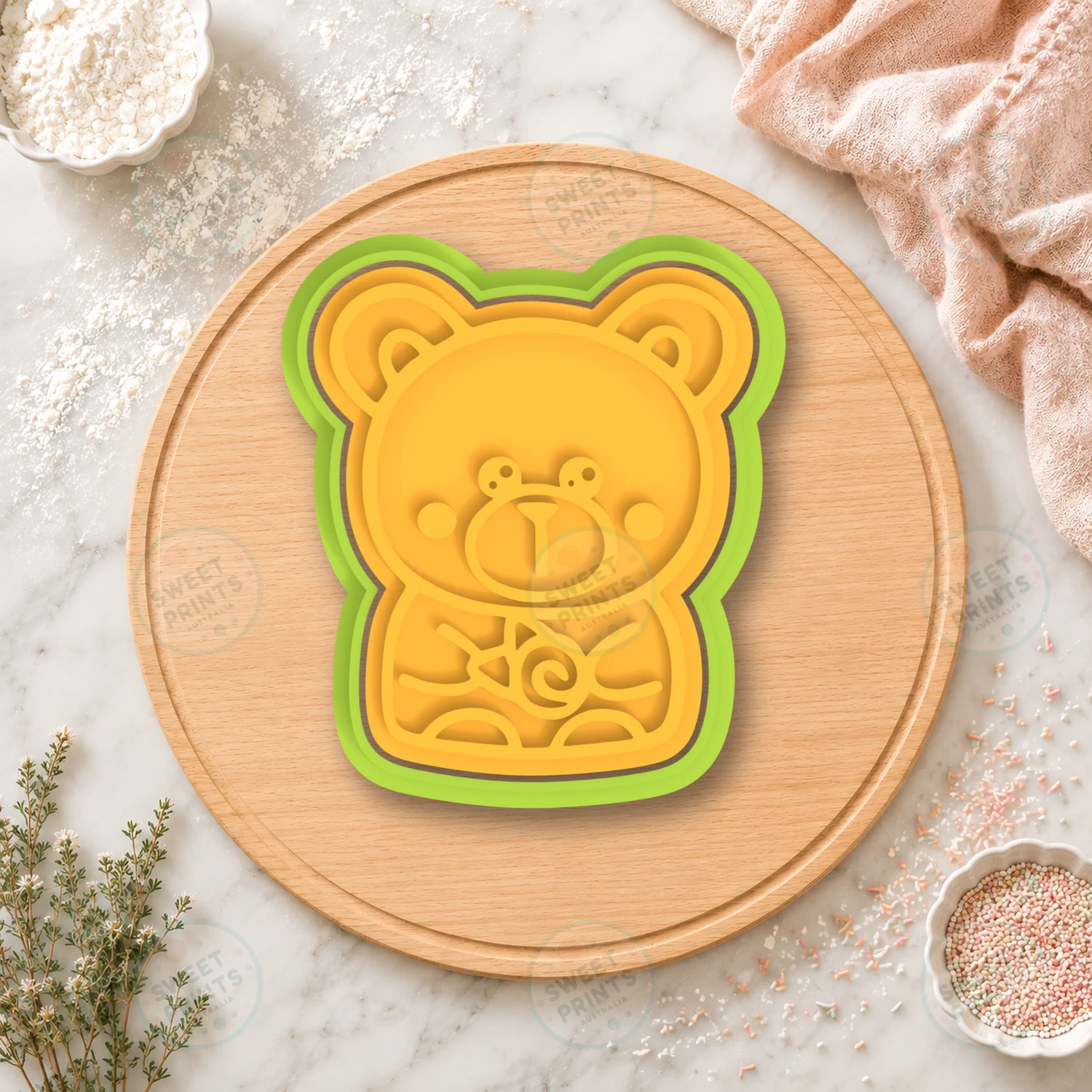 Teddy Bear Face Cookie Cutter & Stamp cookie cutter