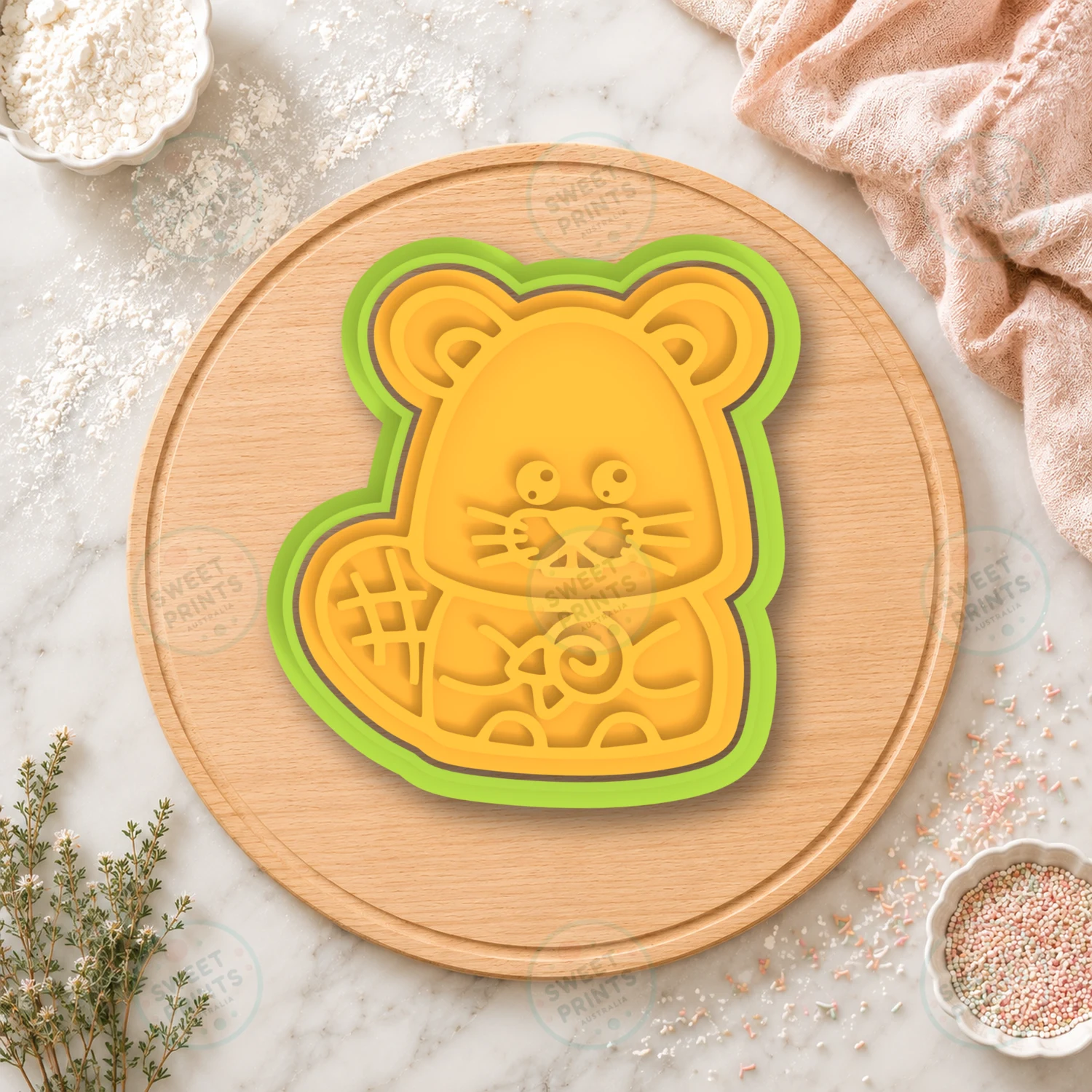Beaver Cookie Cutter & Stamp cookie cutter